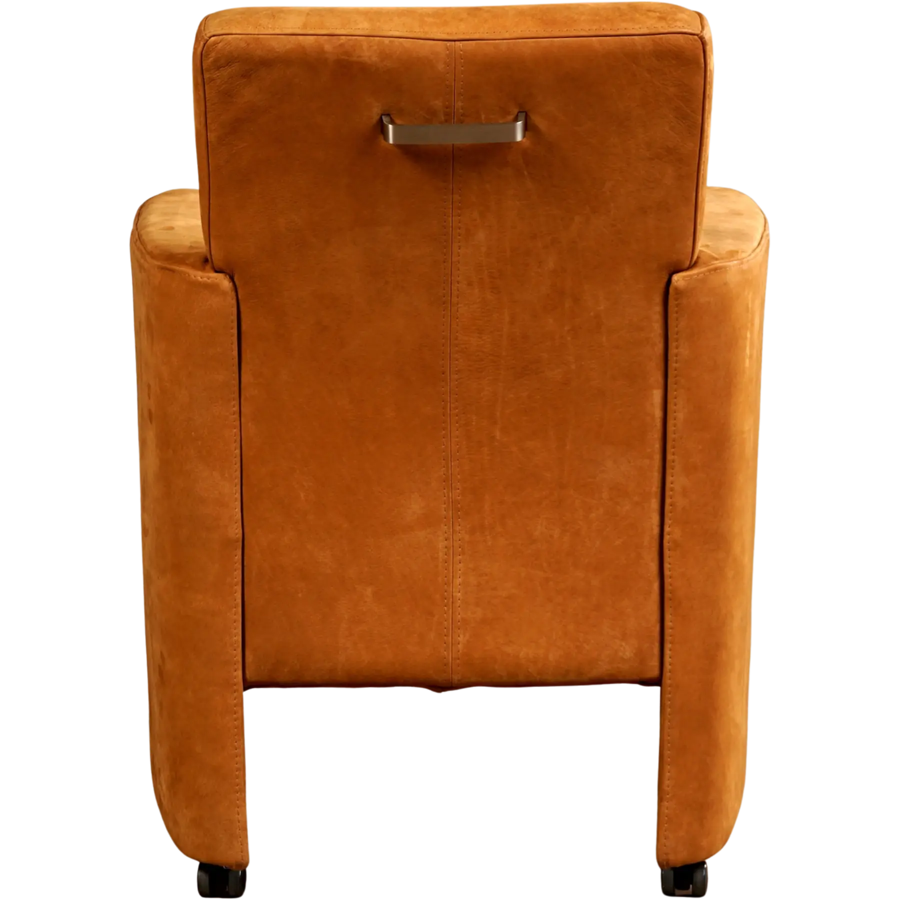 afbeelding van Set van 6 Leren eetkamerstoelen Elegant - Kenia Cognac (cognac) - Met handgreep RVS