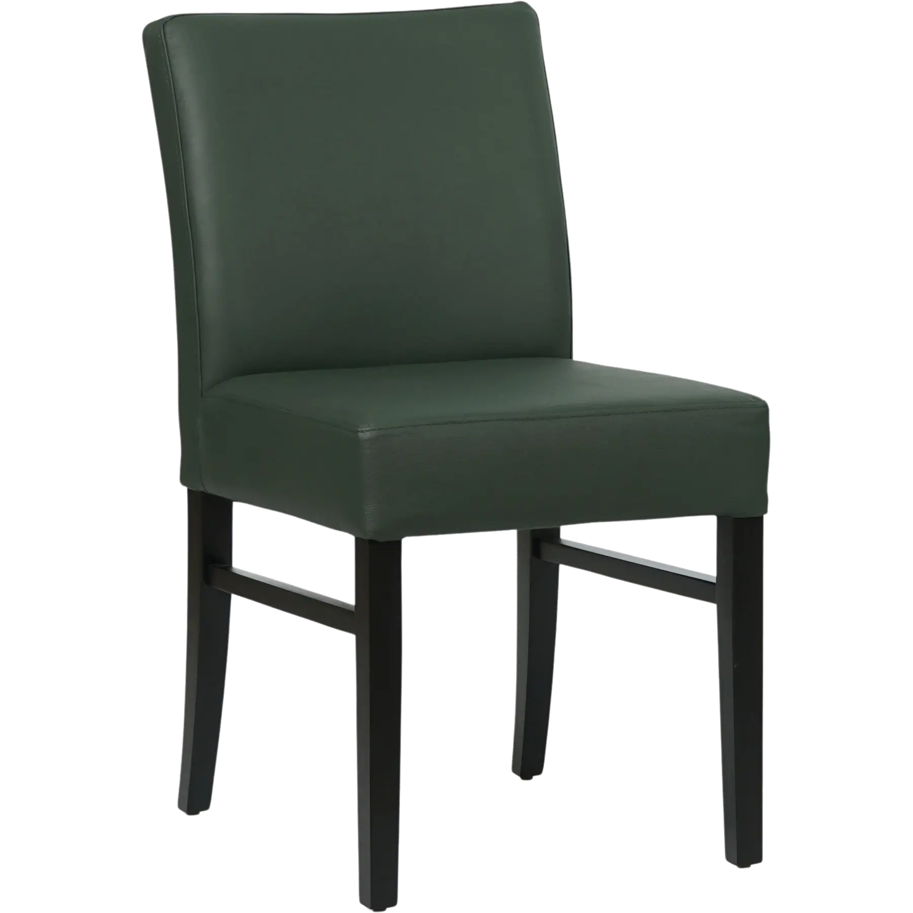 afbeelding van Set van 6 Leren eetkamerstoelen Hold - Hermes Verde (donkergroen) - Poten hout zwart