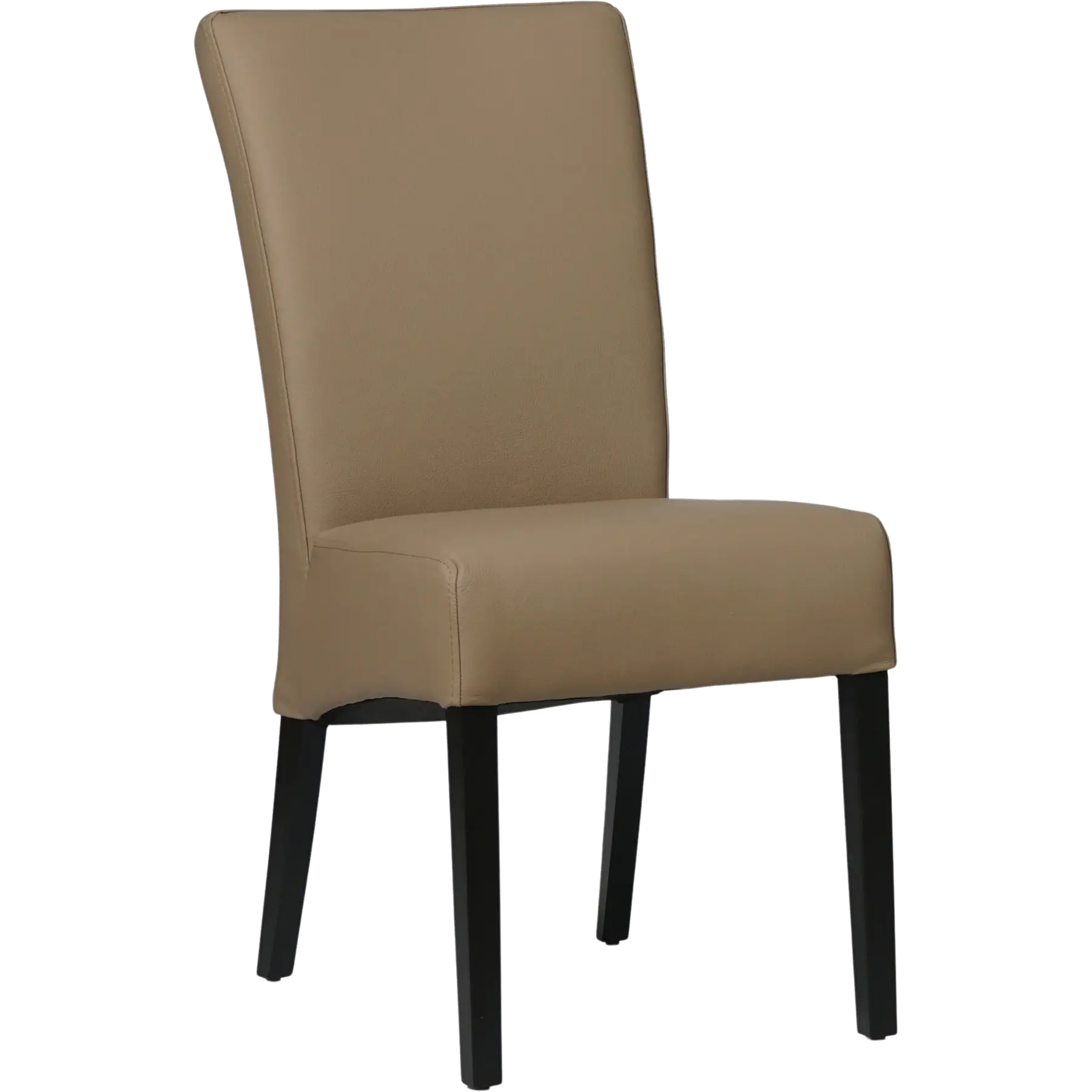 afbeelding van Set van 6 Leren eetkamerstoelen Just - Toledo Mocca (taupe/bruin) - Poten hout zwart