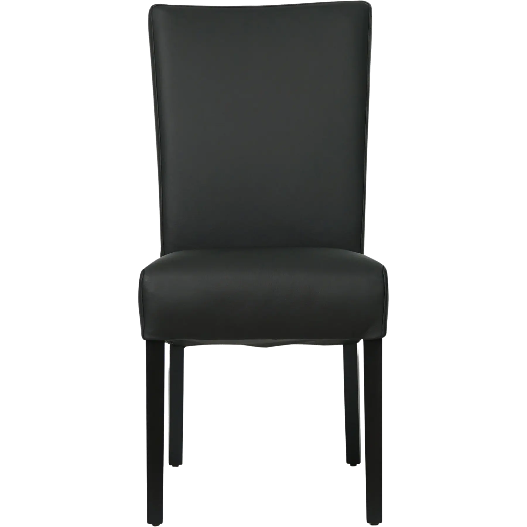 afbeelding van Set van 6 Leren eetkamerstoelen Just - Toledo Nero (zwart) - Poten hout zwart