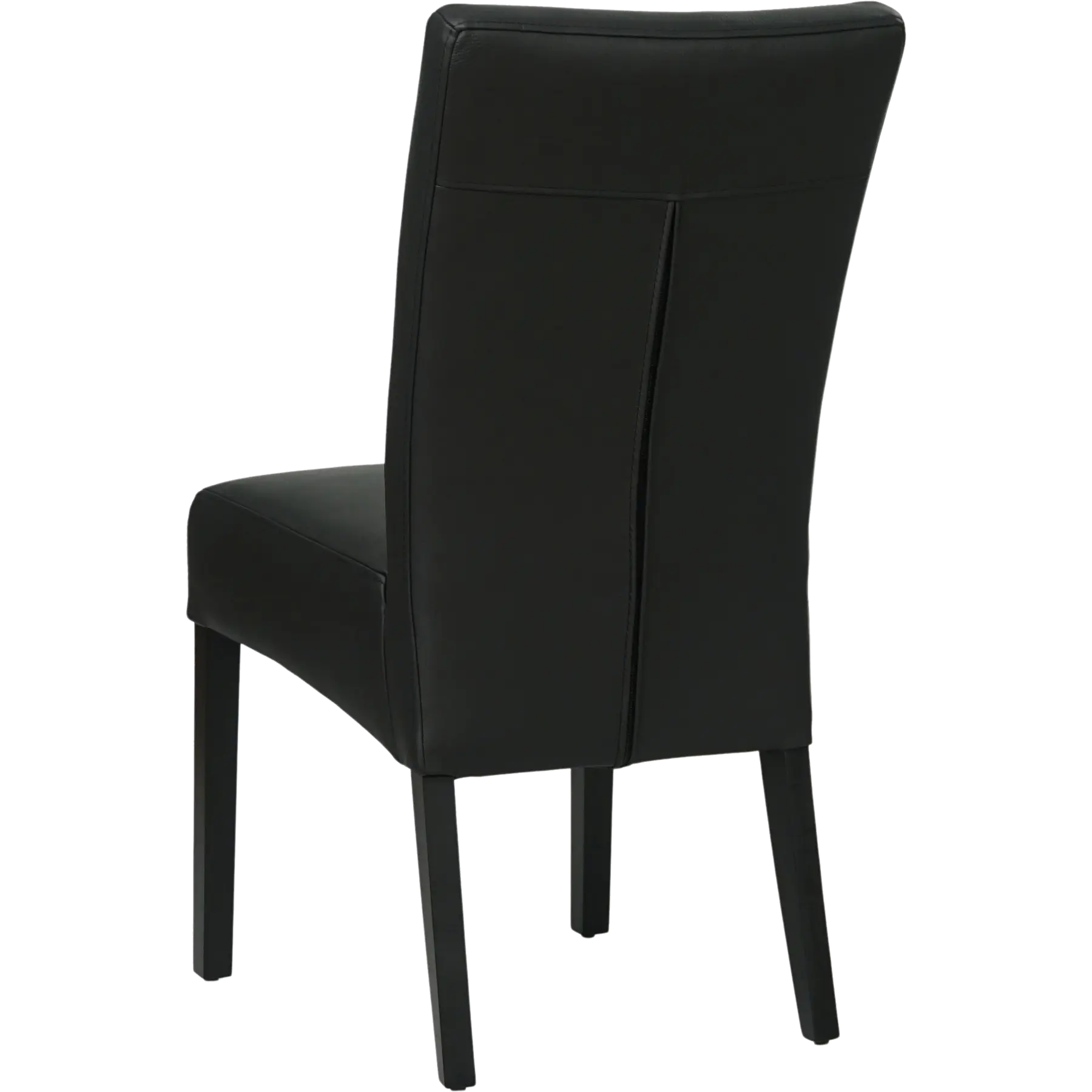 afbeelding van Set van 6 Leren eetkamerstoelen Just - Toledo Nero (zwart) - Poten hout zwart