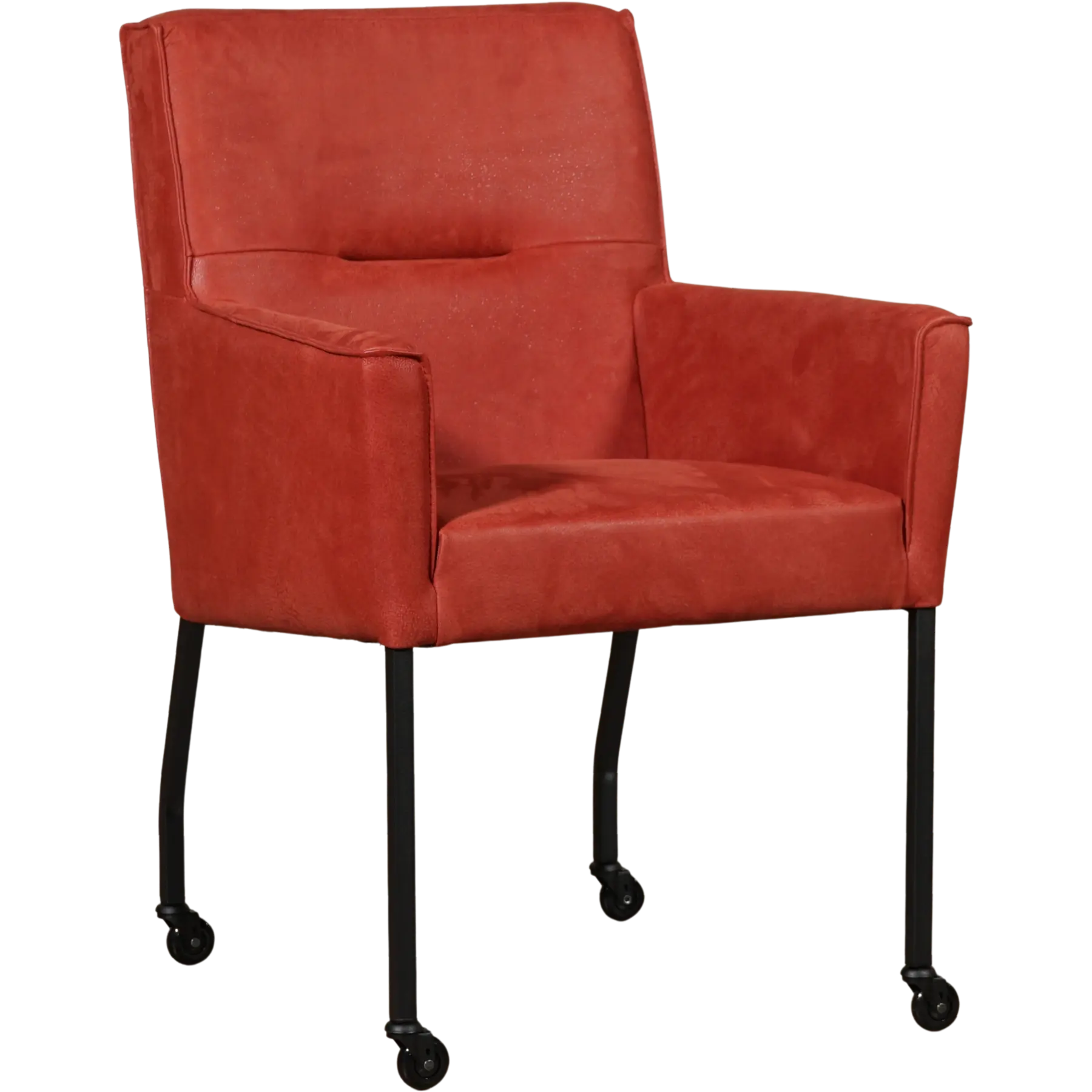afbeelding van Set van 6 Leren eetkamerstoelen Lucky - Kenia Burgundy (rood)