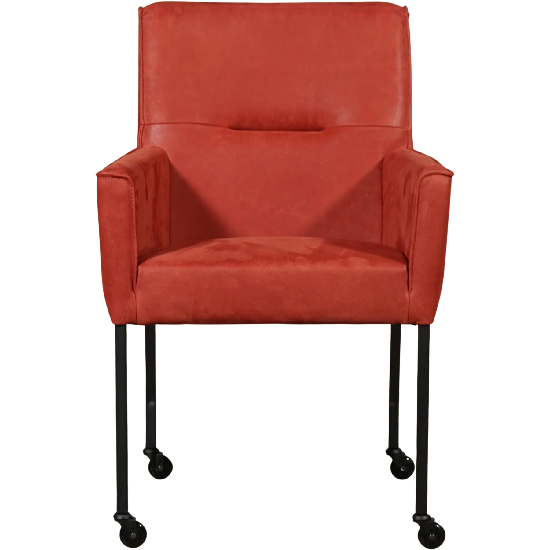 afbeelding van Set van 6 Leren eetkamerstoelen Lucky - Kenia Burgundy (rood)