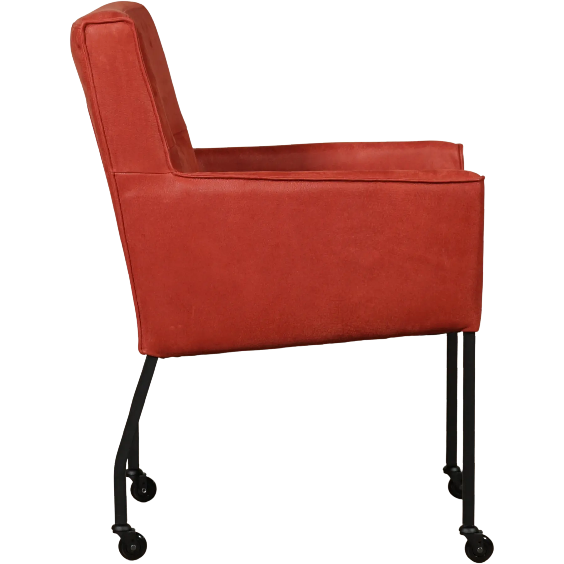 afbeelding van Set van 6 Leren eetkamerstoelen Lucky - Kenia Burgundy (rood)
