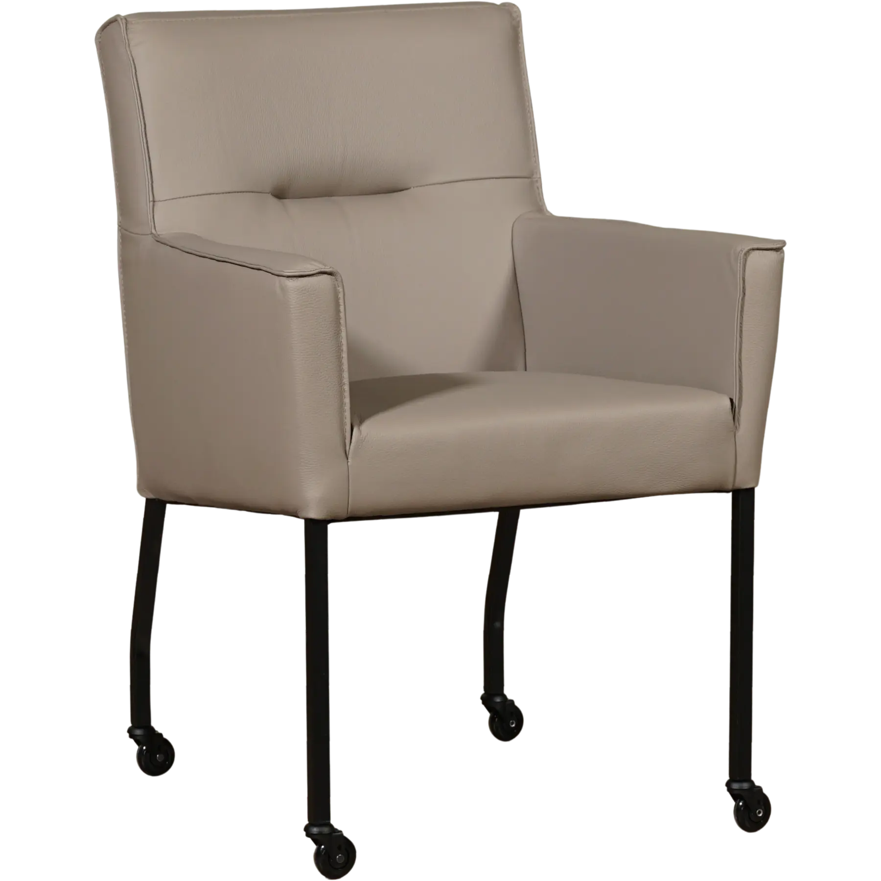 afbeelding van Set van 6 Leren eetkamerstoelen Lucky - Toledo Khaki (taupe/bruin)