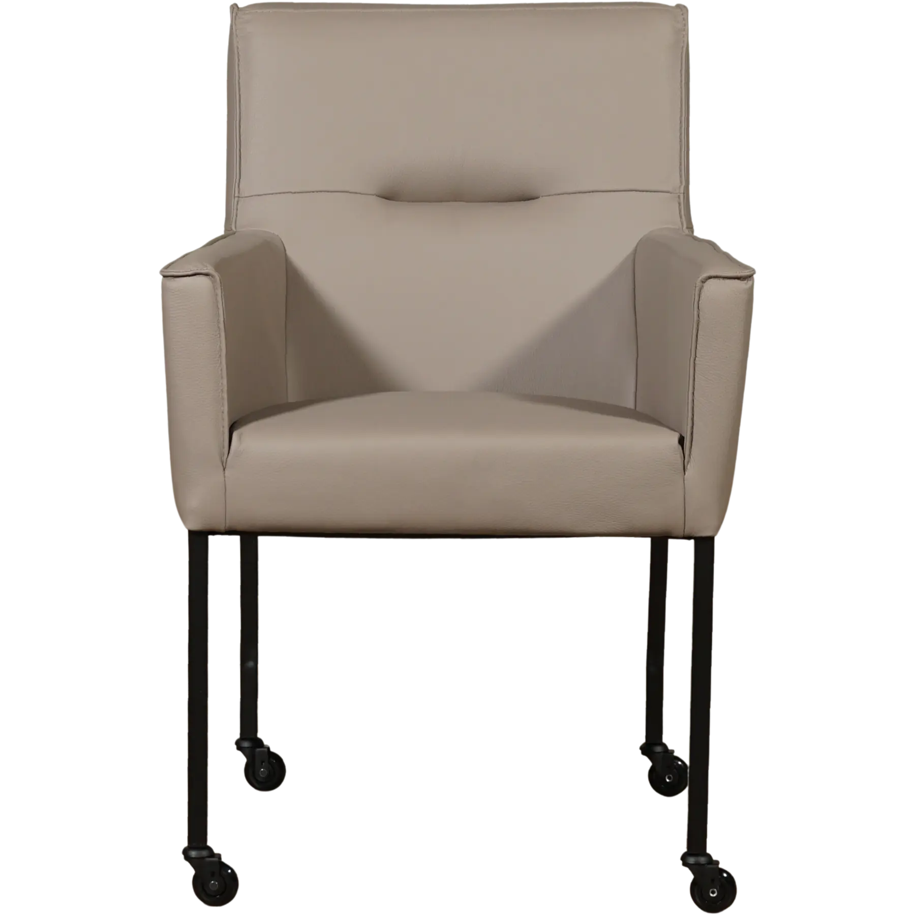 afbeelding van Set van 6 Leren eetkamerstoelen Lucky - Toledo Khaki (taupe/bruin)