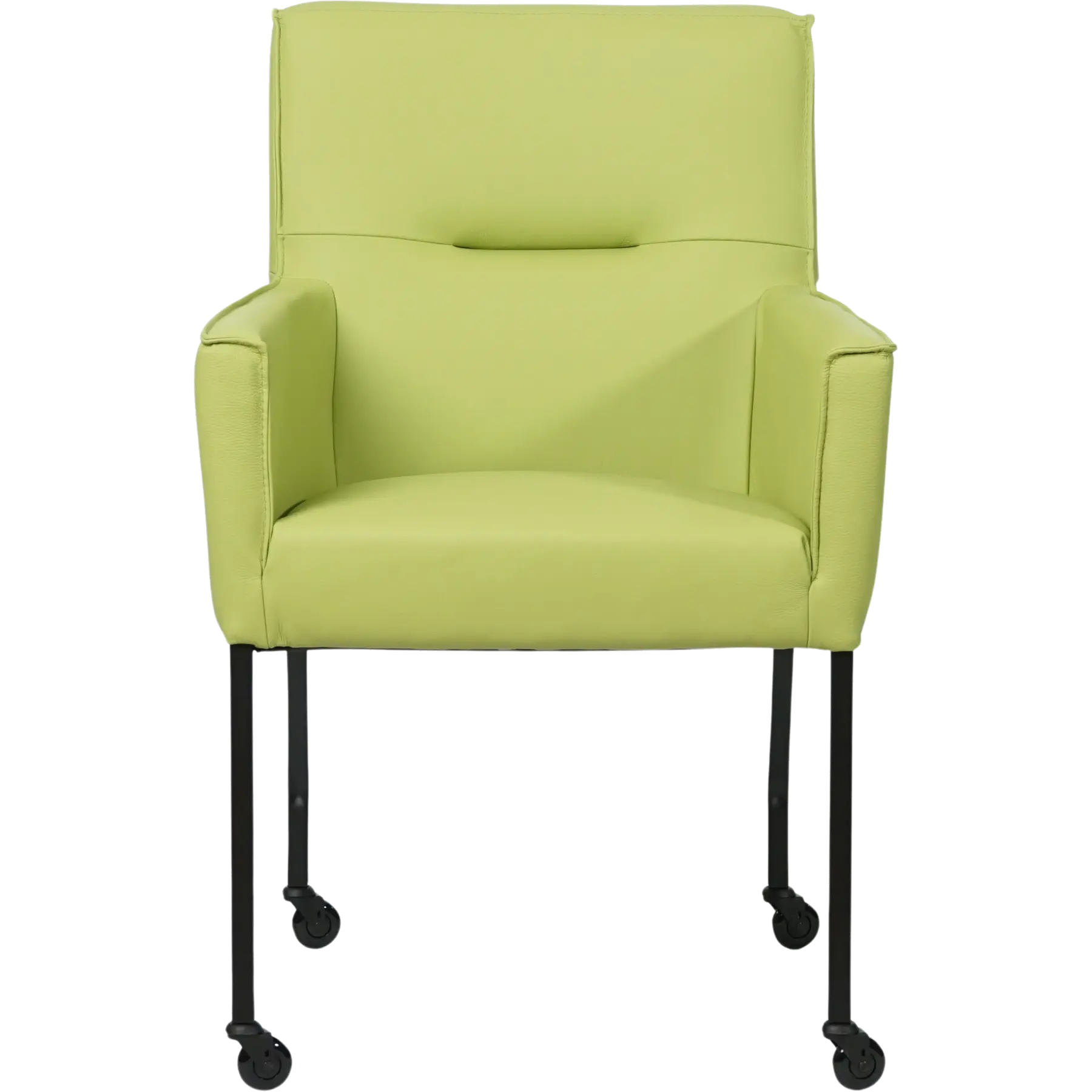 afbeelding van Set van 6 Leren eetkamerstoelen Lucky - Toledo Lime (felgroen)