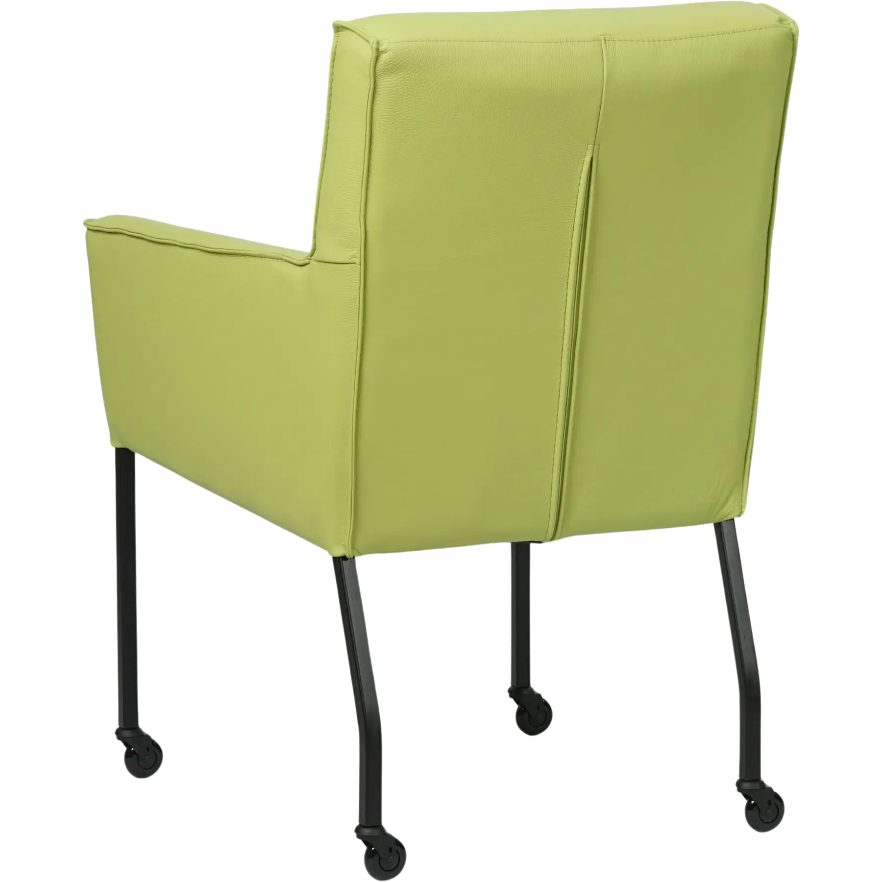 afbeelding van Set van 6 Leren eetkamerstoelen Lucky - Toledo Lime (felgroen)