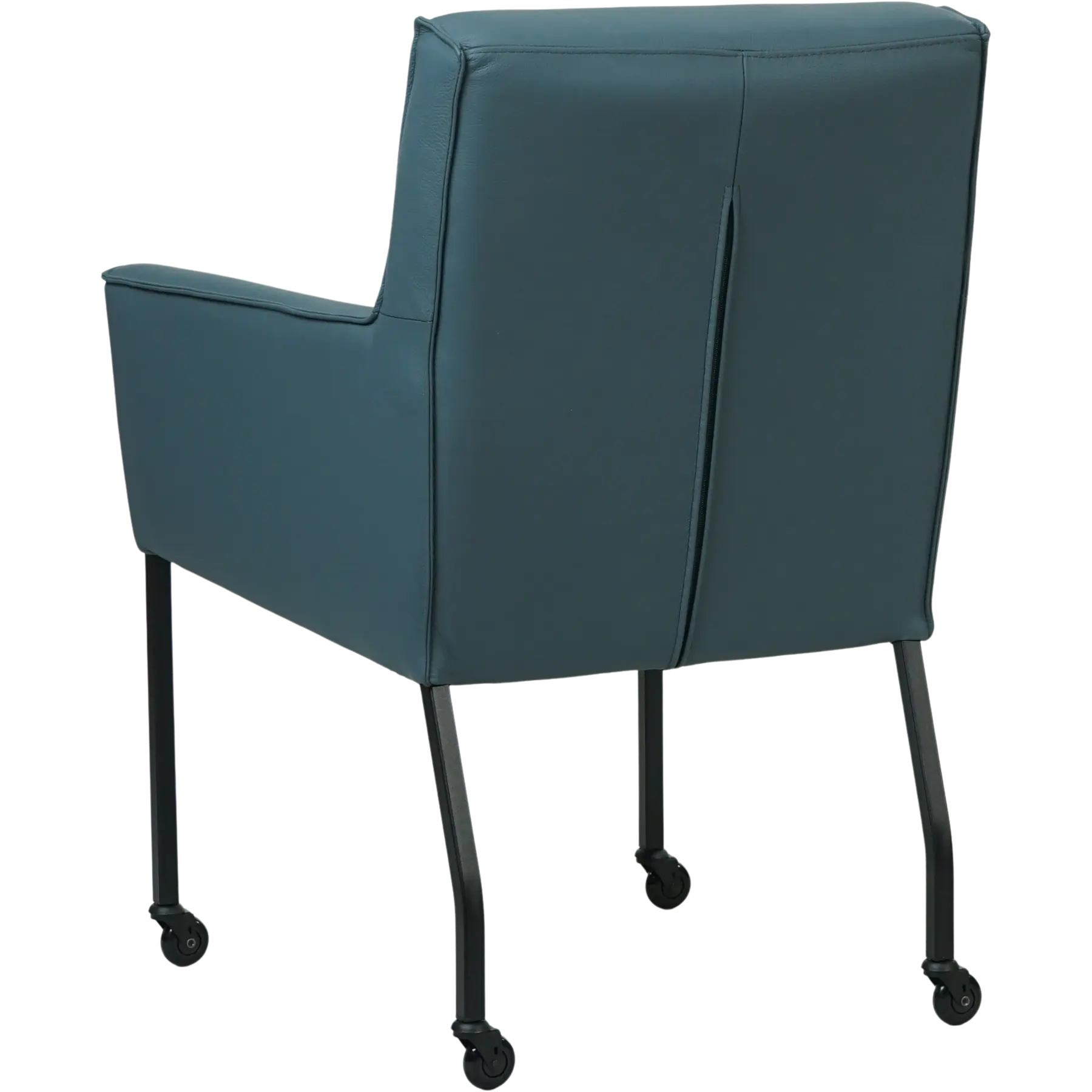 afbeelding van Set van 6 Leren eetkamerstoelen Lucky - Toledo Whale (blauw/grijs)