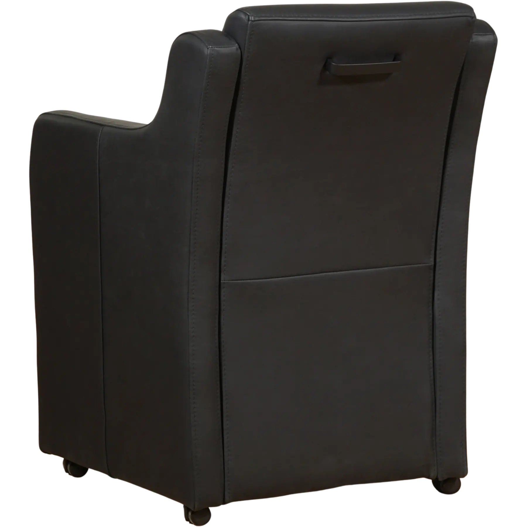 afbeelding van Set van 6 Leren eetkamerstoelen Mass - Rancho Nero (zwart) - Met handgreep zwart