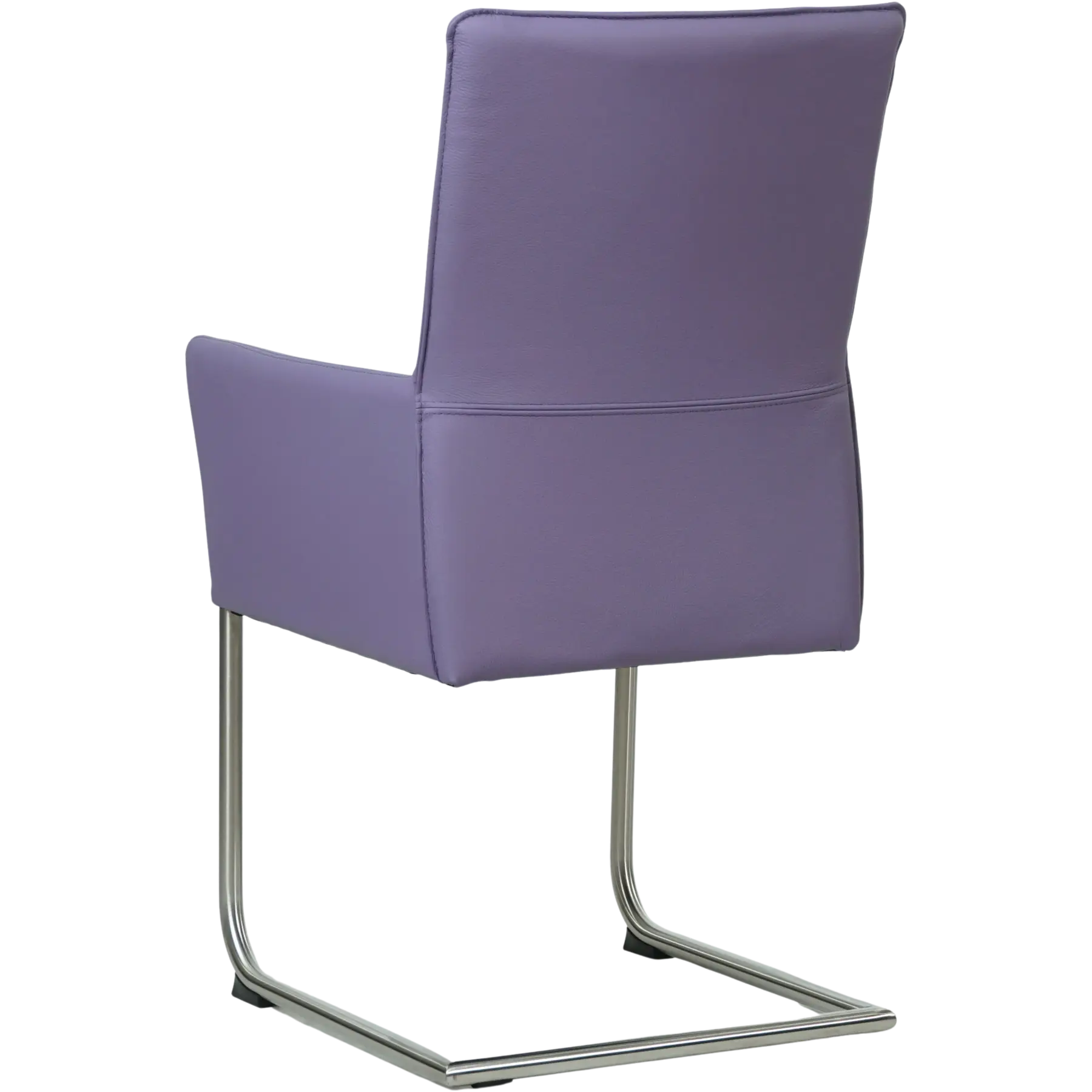 afbeelding van Set van 6 Leren eetkamerstoelen Rumor - Toledo Lila (lichtpaars) - Sledepoot staal rond RVS