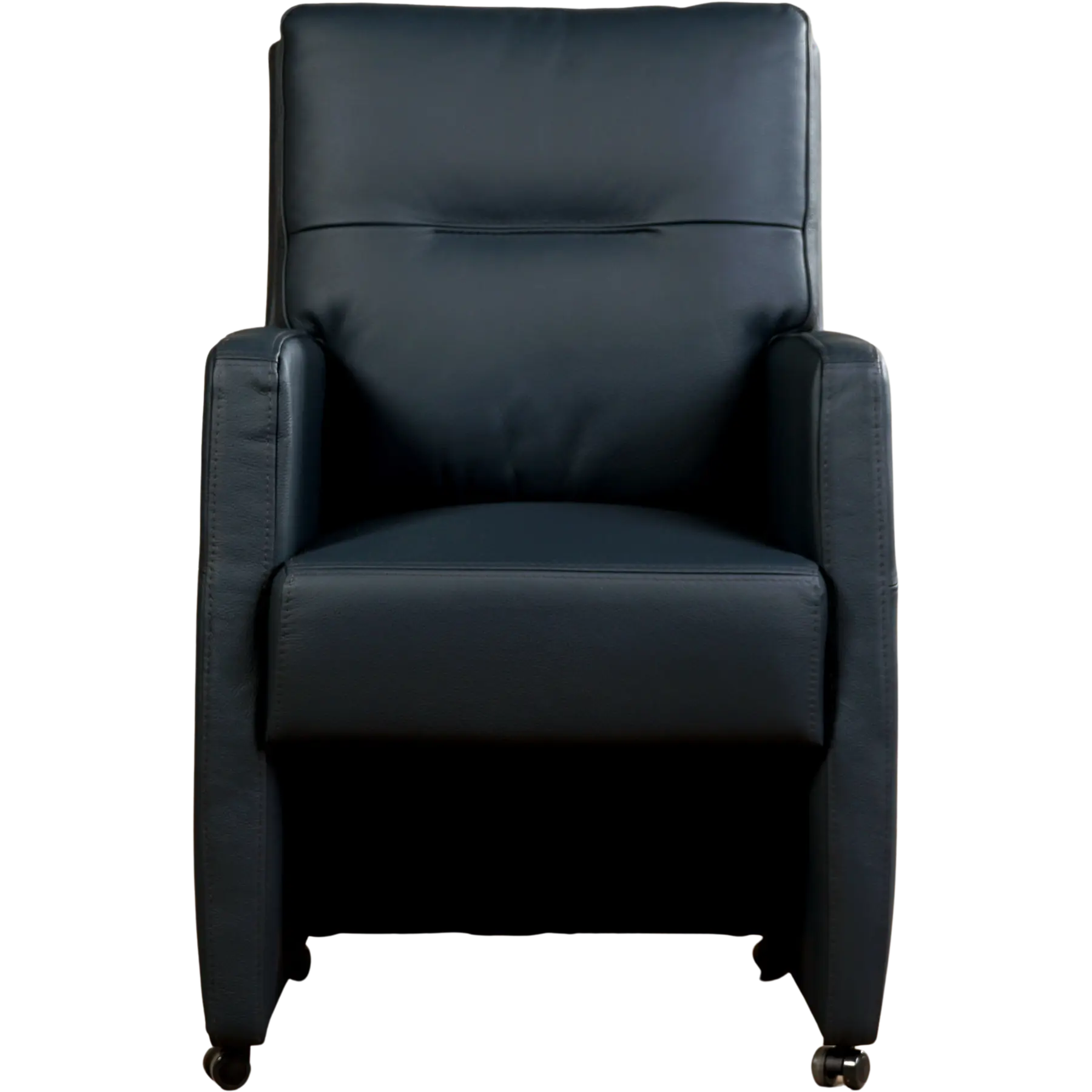 afbeelding van Set van 6 Leren eetkamerstoelen Sharp - Toledo Marine (blauw) - Zonder handgreep