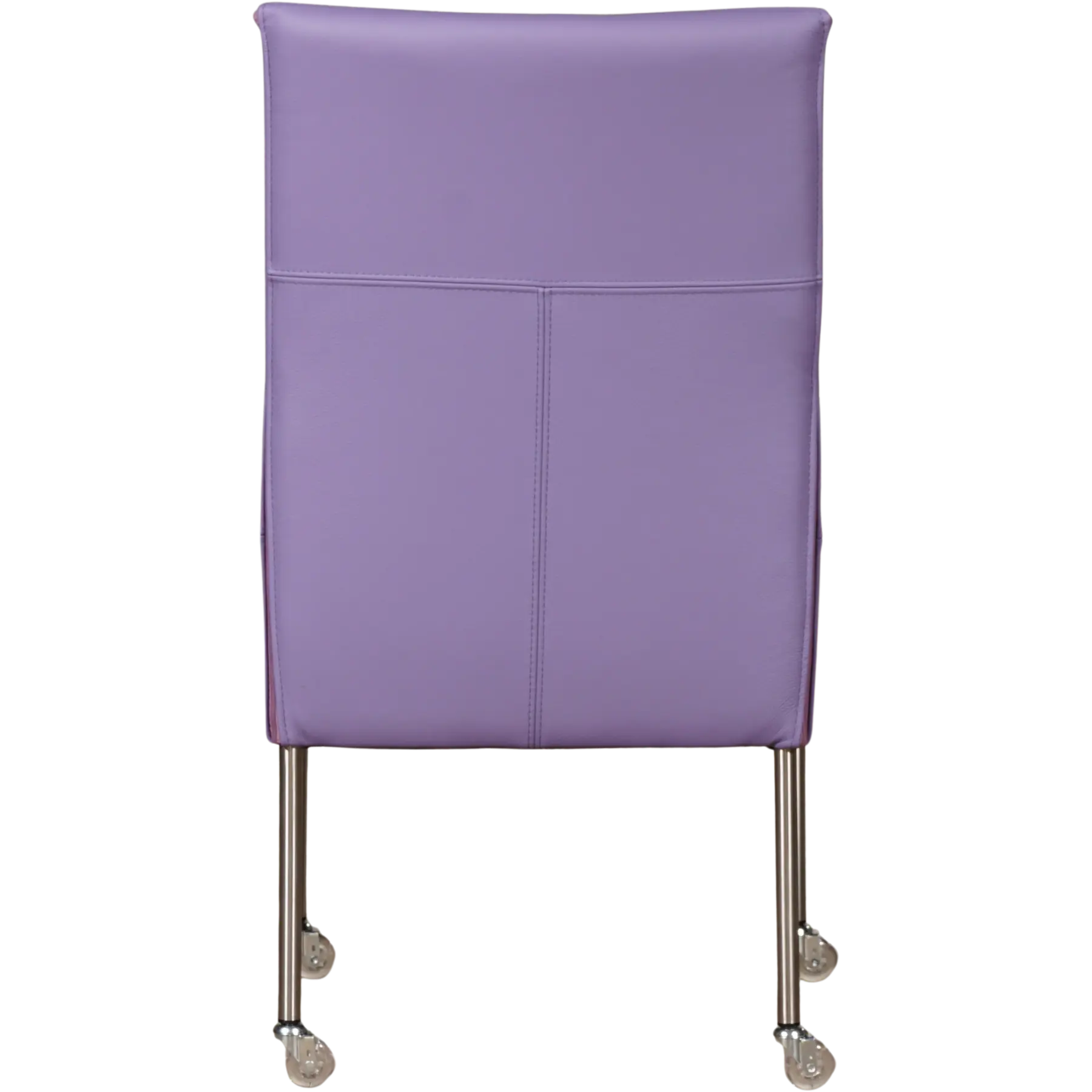 afbeelding van Set van 6 Leren eetkamerstoelen Spark - Toledo Lila (lichtpaars) - Poten staal rond RVS