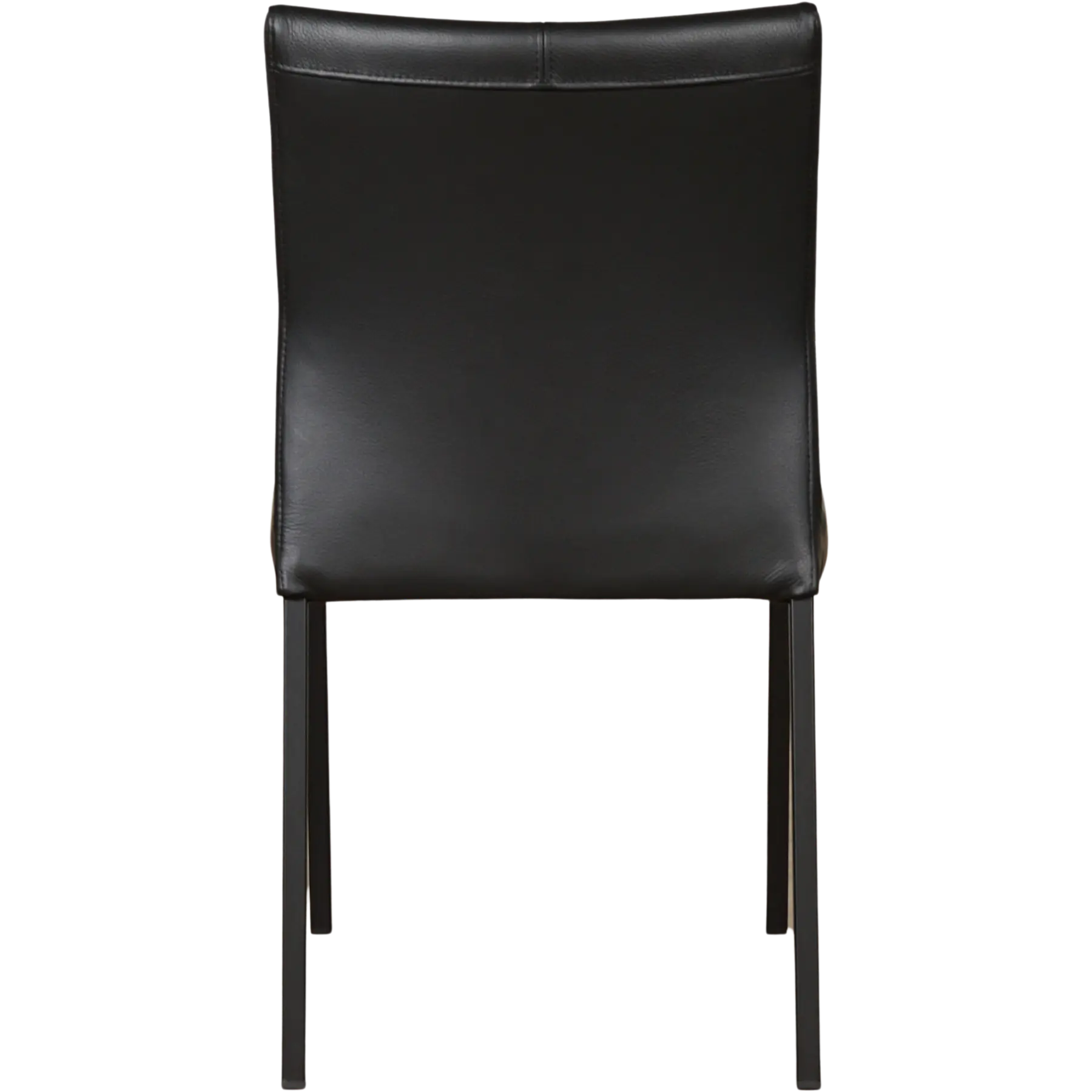 afbeelding van Set van 8 Leren eetkamerstoelen Basic - Toledo Nero (zwart) - Poten staal vierkant zwart