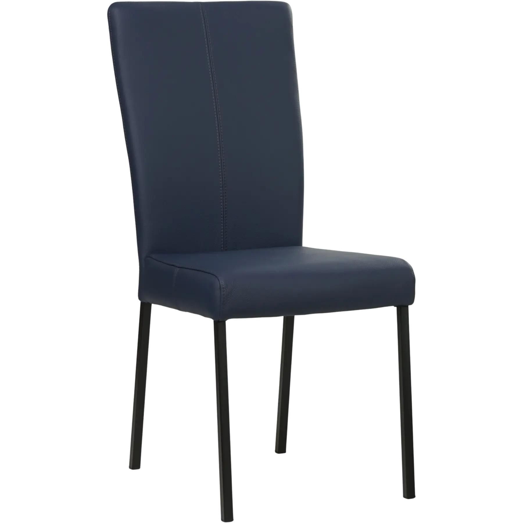 afbeelding van Set van 8 Leren eetkamerstoelen Daily - Toledo Kobalt (blauw) - Poten staal vierkant zwart