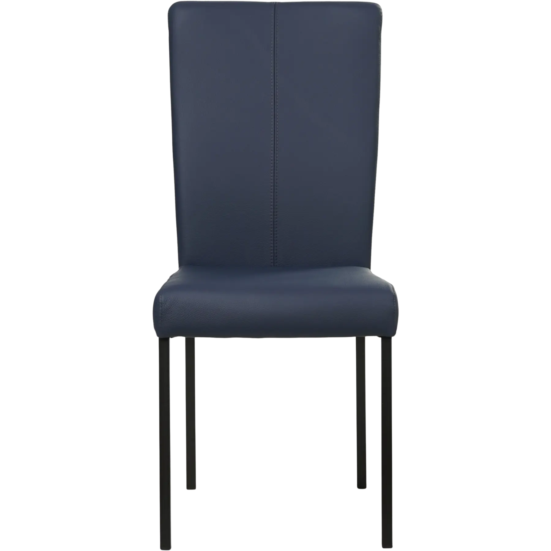 afbeelding van Set van 8 Leren eetkamerstoelen Daily - Toledo Kobalt (blauw) - Poten staal vierkant zwart