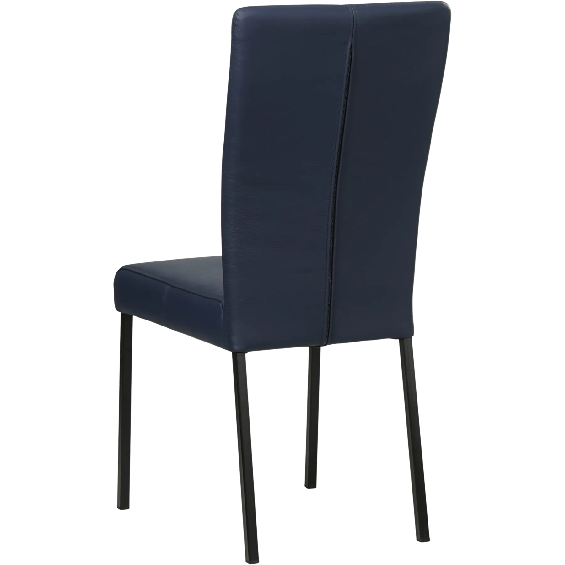 afbeelding van Set van 8 Leren eetkamerstoelen Daily - Toledo Kobalt (blauw) - Poten staal vierkant zwart