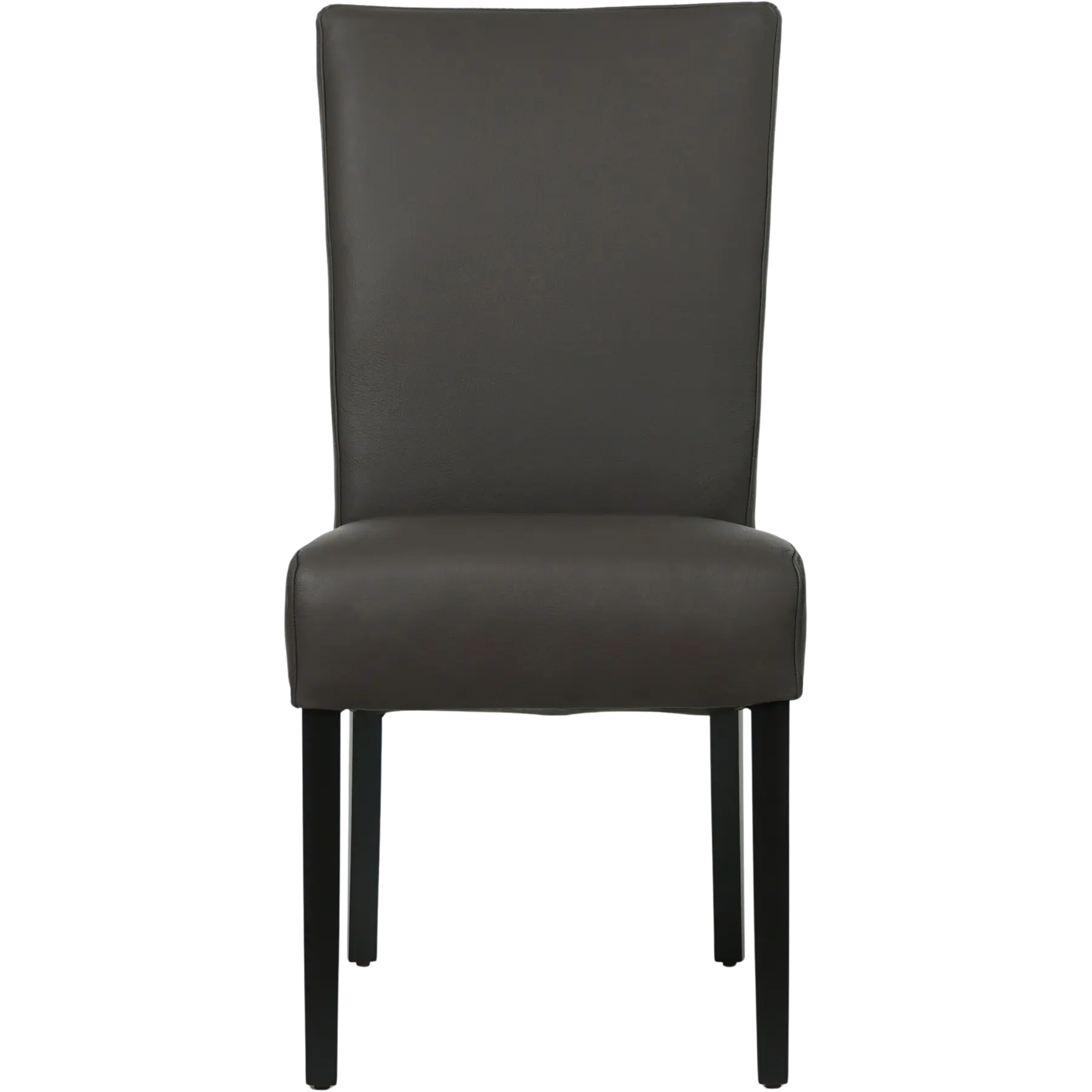 afbeelding van Set van 8 Leren eetkamerstoelen Just - Hermes Caffe (donkerbruin) - Poten hout zwart