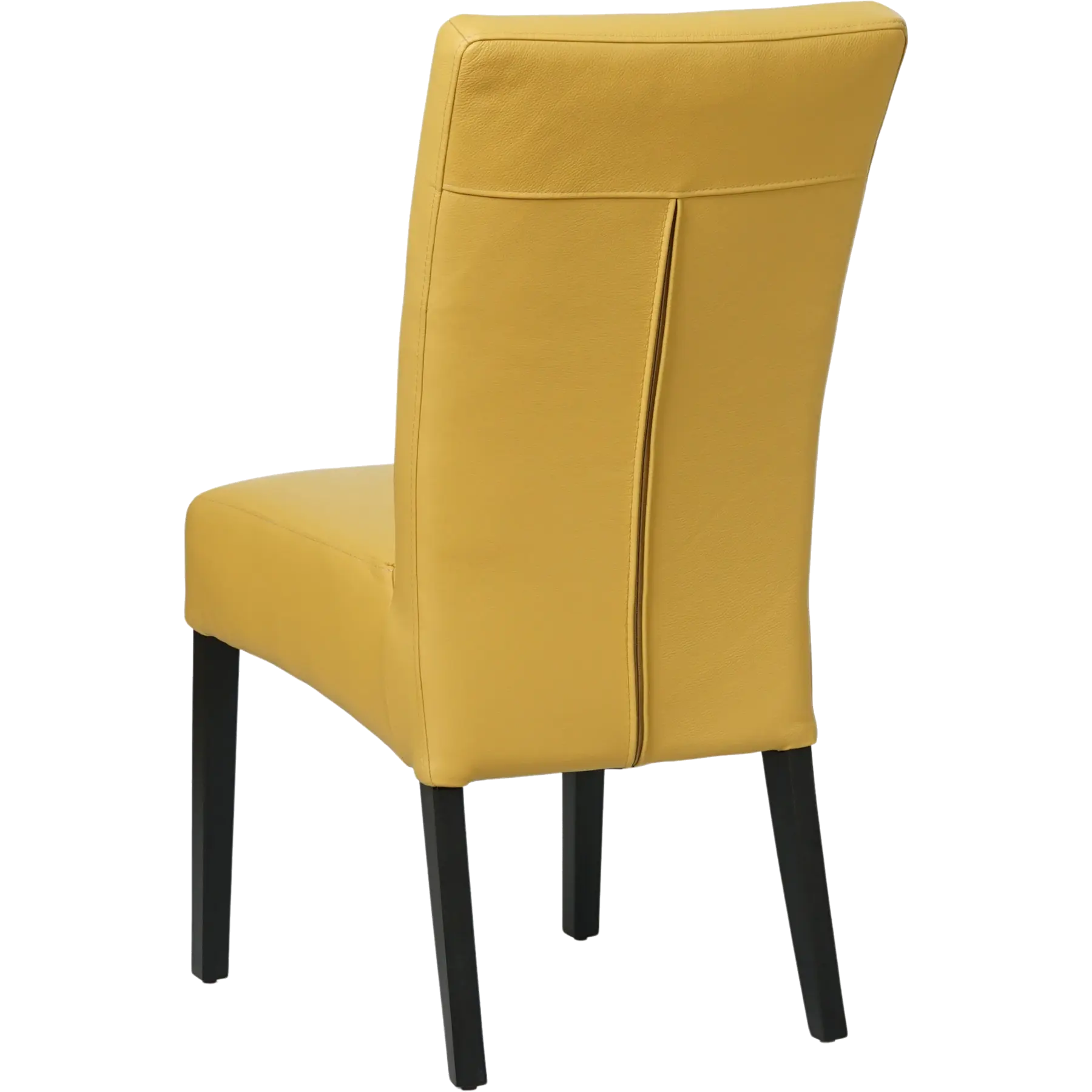 afbeelding van Set van 8 Leren eetkamerstoelen Just - Toledo Lemon (geel) - Poten hout zwart