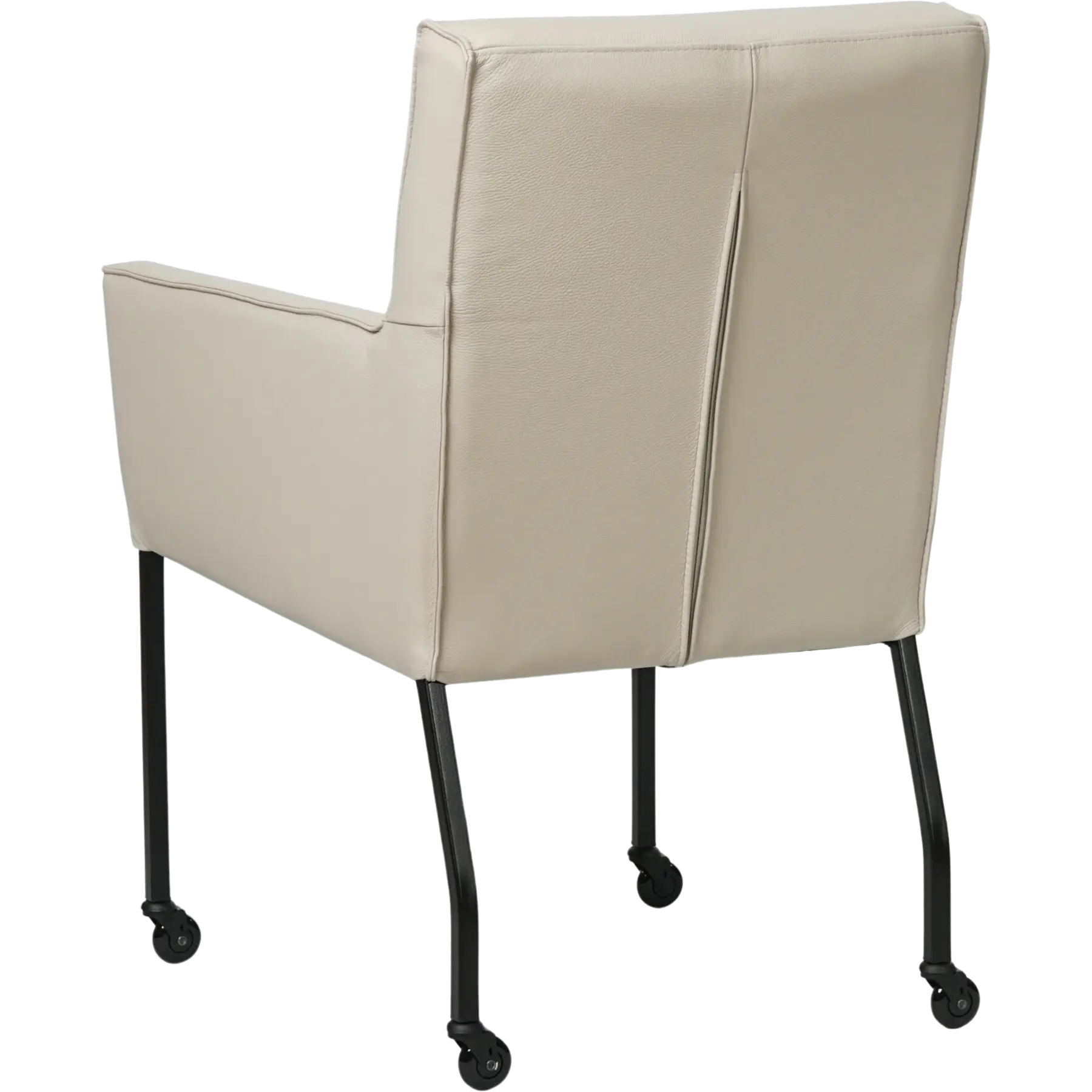 afbeelding van Set van 8 Leren eetkamerstoelen Lucky - Toledo Misty (crème)