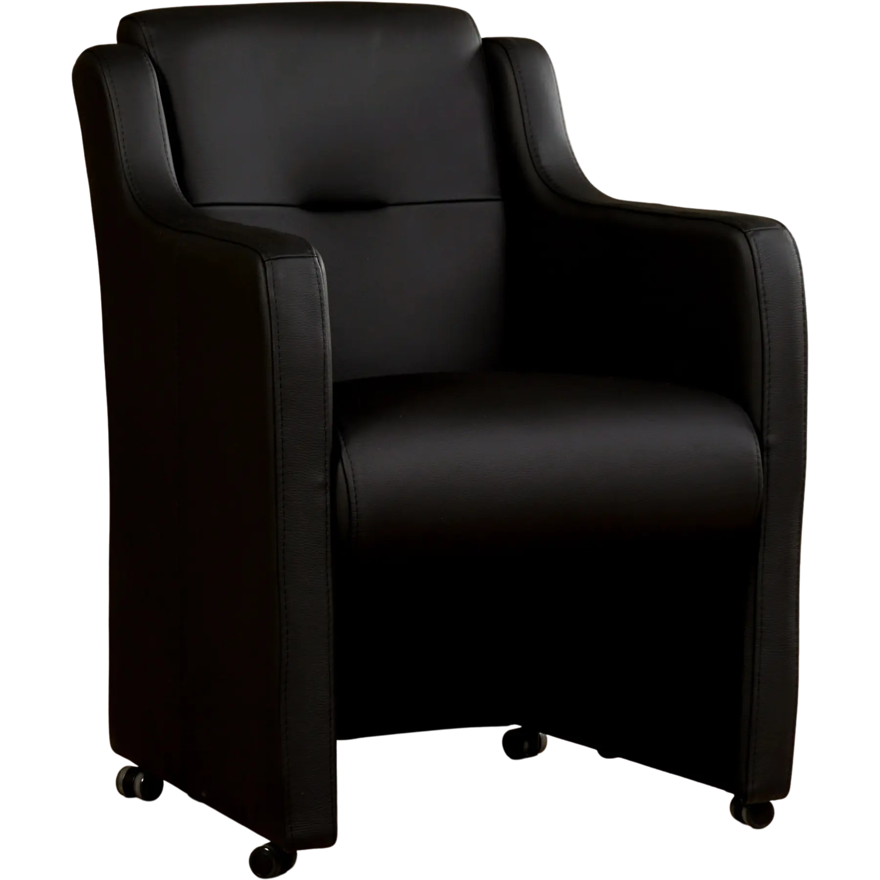 afbeelding van Set van 8 Leren eetkamerstoelen Mass - Hermes Nero (zwart) - Zonder handgreep