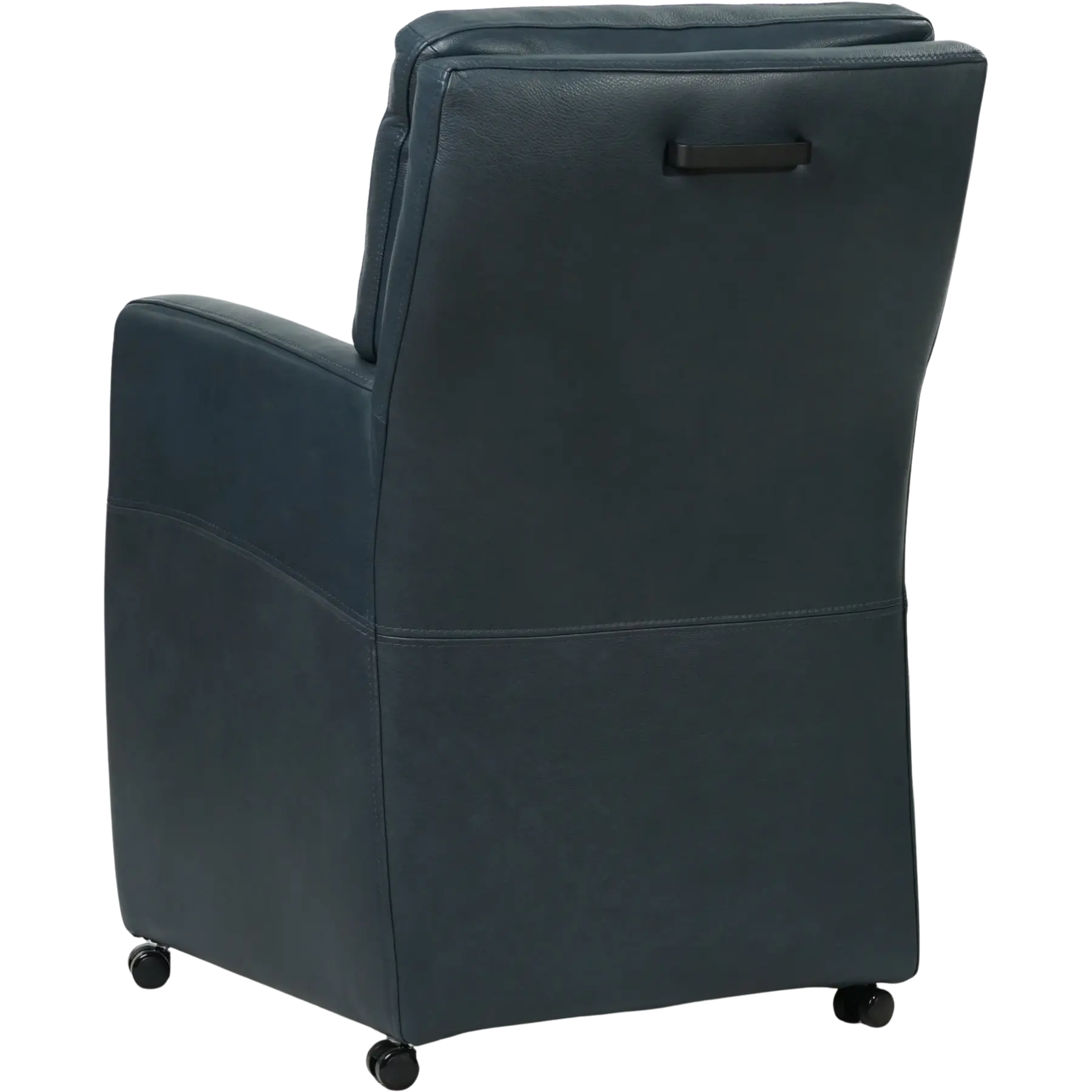 afbeelding van Set van 8 Leren eetkamerstoelen Sharp - Granada Blue (blauw) - Met handgreep zwart