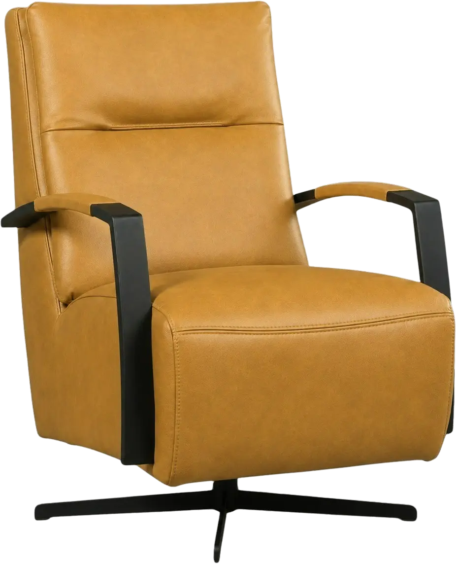 afbeelding van Leren draaifauteuil Award - Granada Amber (cognac) - Stervoet zwart