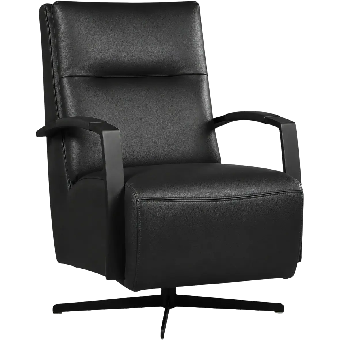 afbeelding van Leren draaifauteuil Award - Granada Black (zwart) - Stervoet zwart