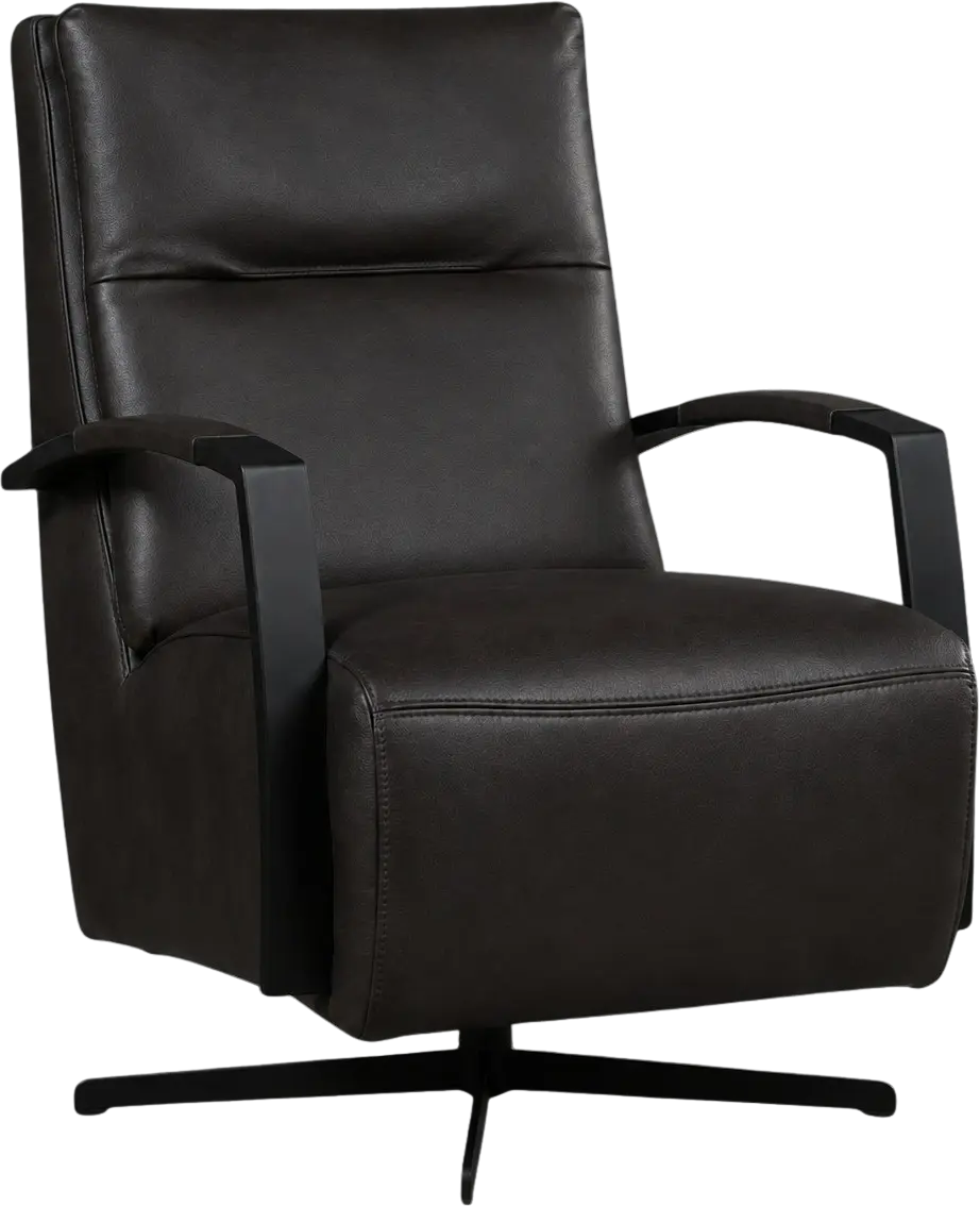 afbeelding van Leren draaifauteuil Award - Granada Graphite (donkergrijs) - Stervoet zwart