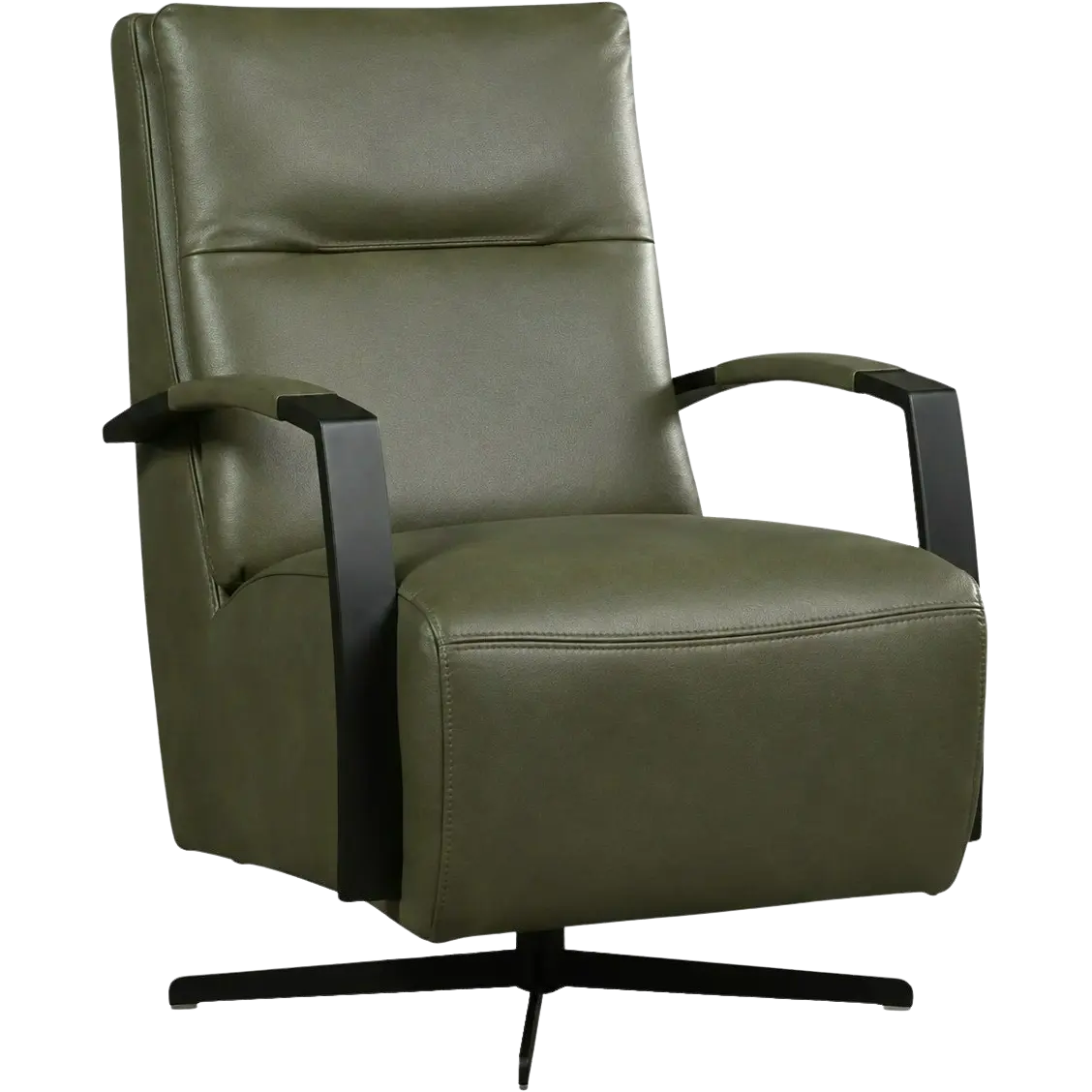 afbeelding van Leren draaifauteuil Award - Granada Moss (olijf/groen) - Stervoet zwart