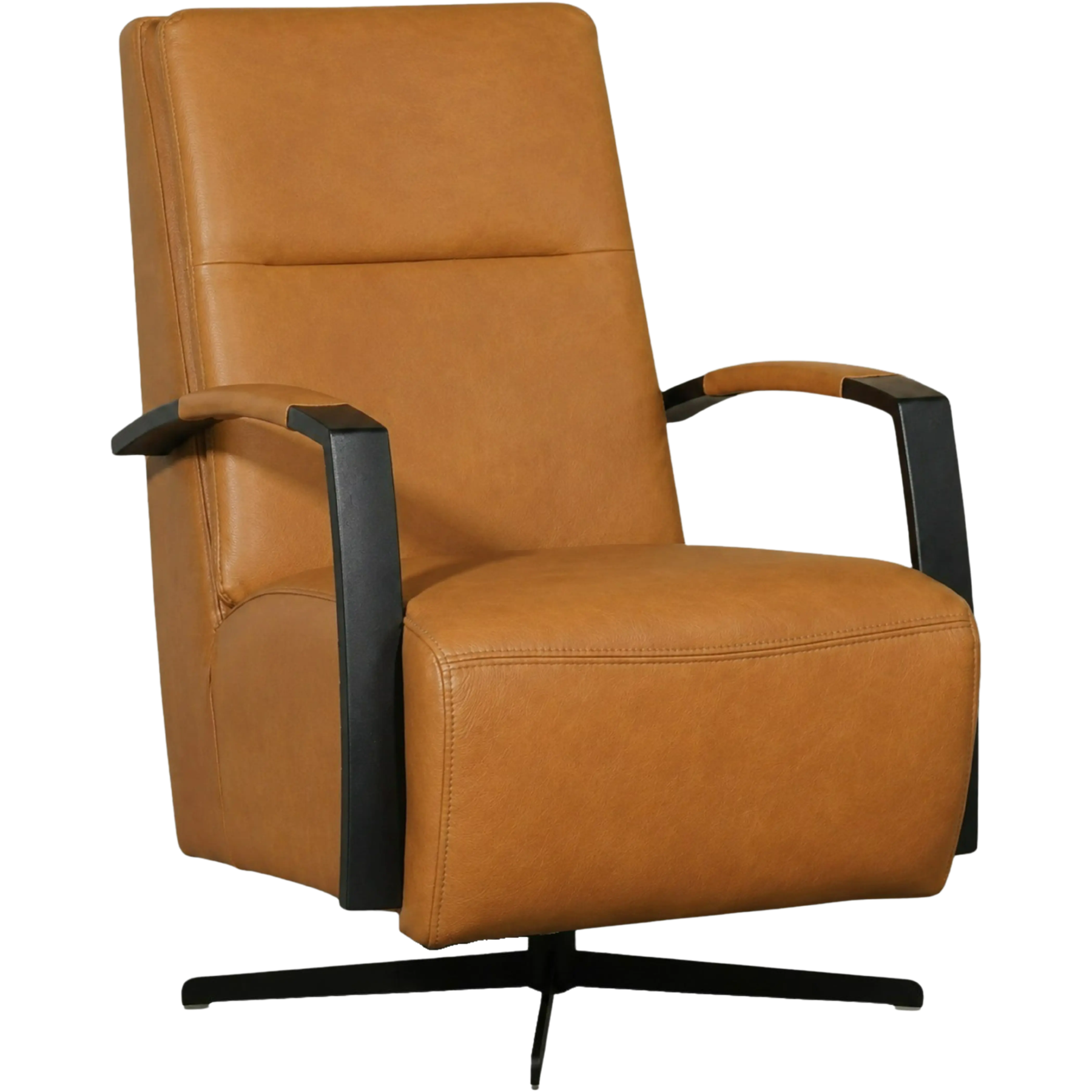 afbeelding van Leren draaifauteuil Award - Granada Sahara (cognac) - Stervoet zwart