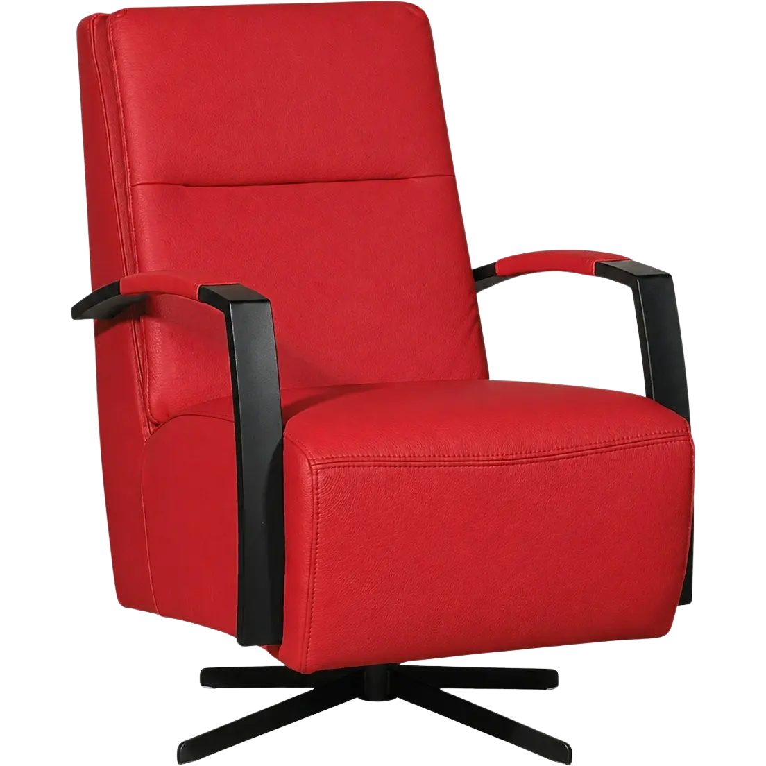 afbeelding van Leren draaifauteuil Award - Toledo Ferrari (felrood) - Stervoet zwart