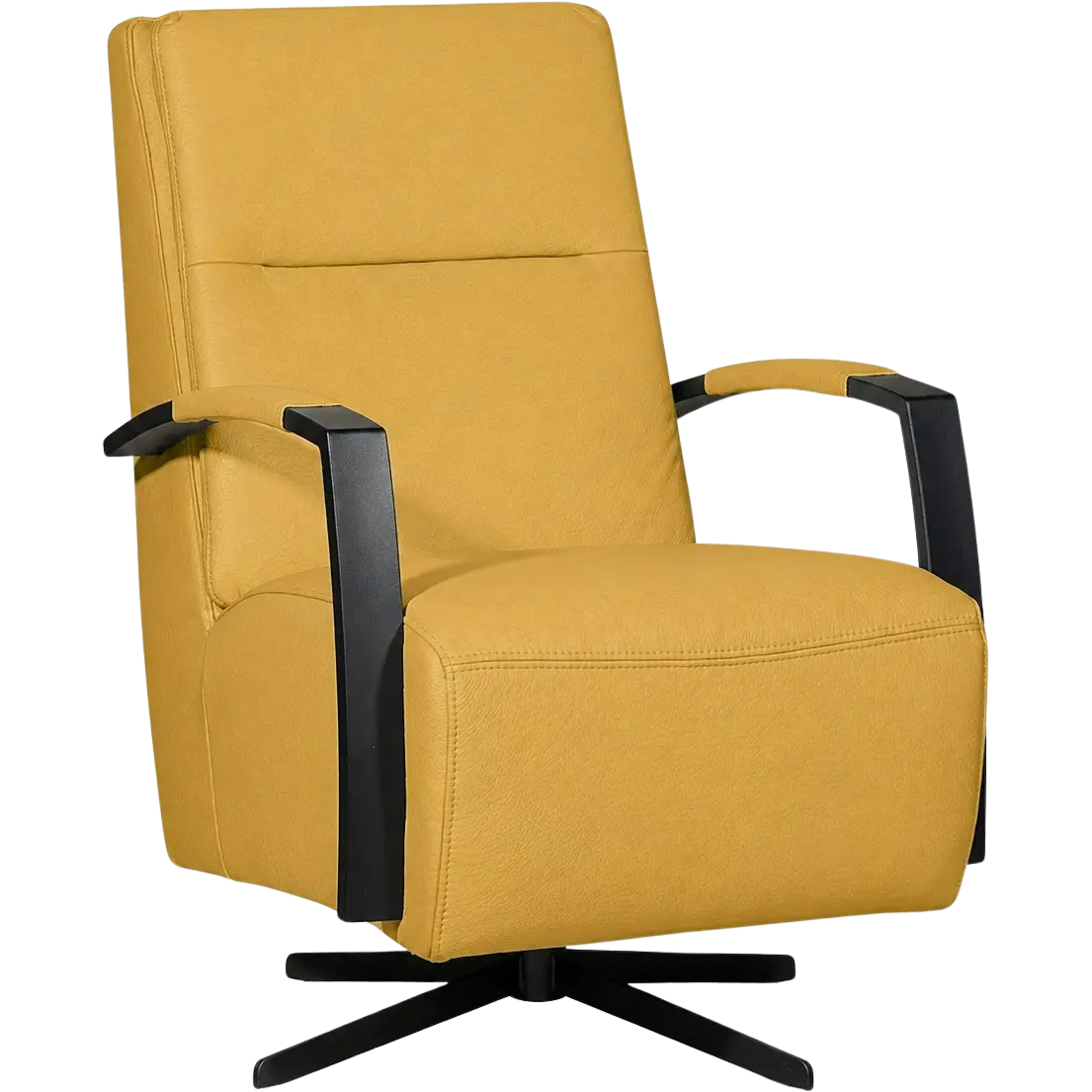 afbeelding van Leren draaifauteuil Award - Toledo Lemon (geel) - Stervoet zwart
