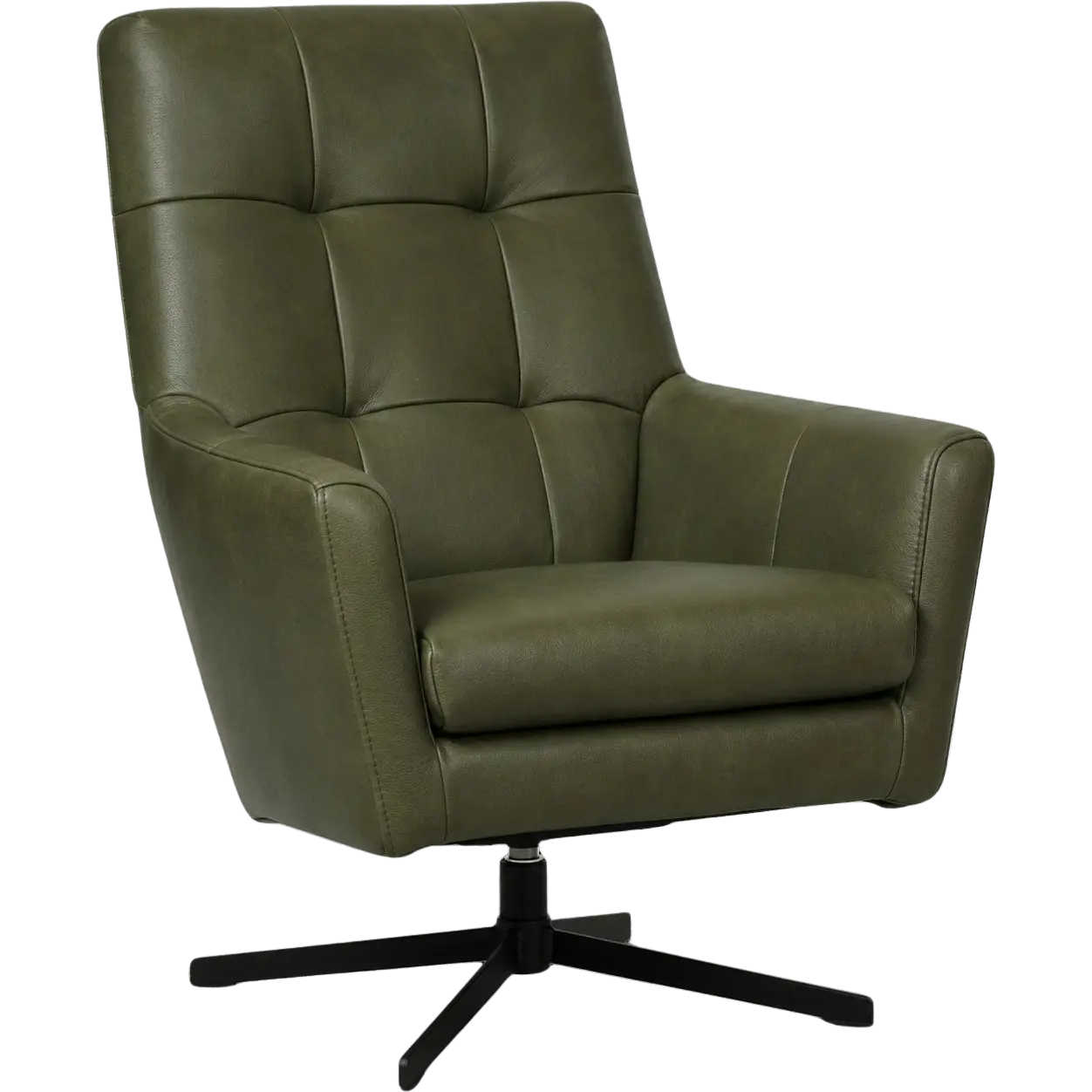 afbeelding van Leren draaifauteuil Central - Granada Moss (olijf/groen)