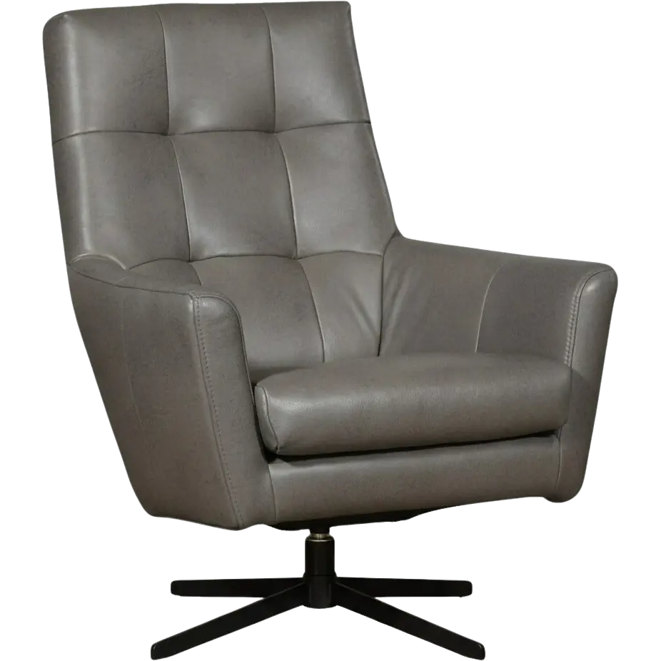 afbeelding van Leren draaifauteuil Central - Granada Steel (grijs)