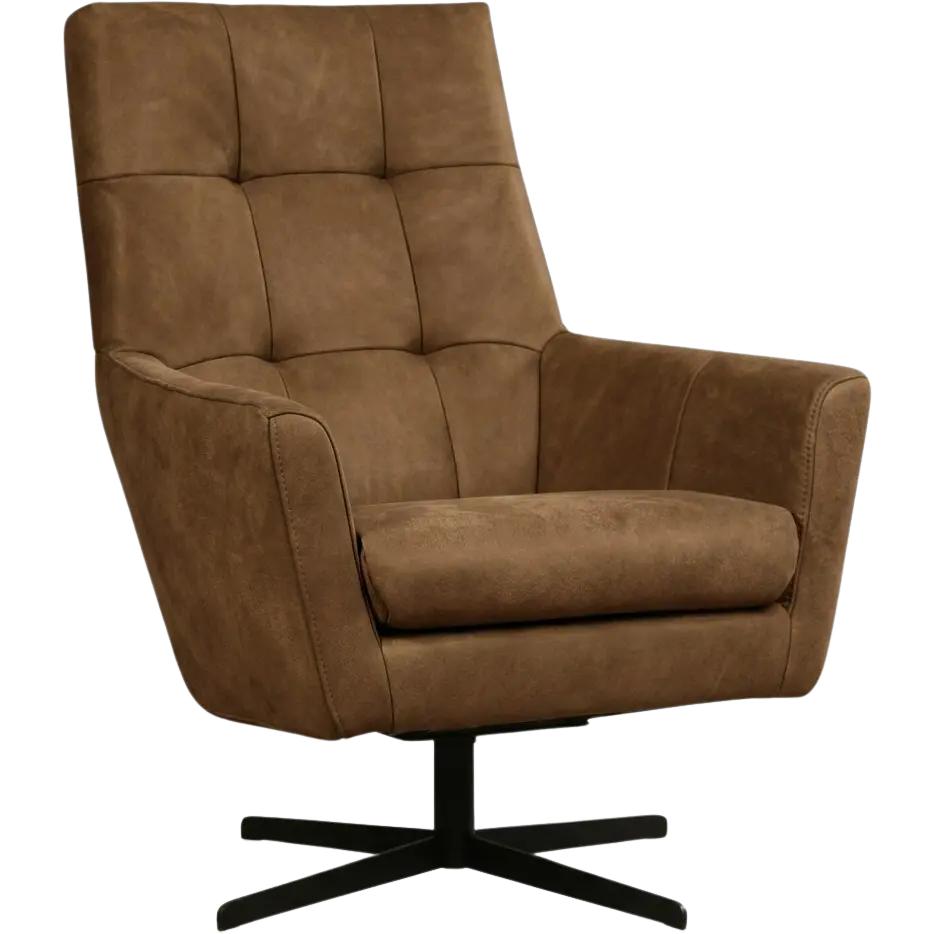 afbeelding van Leren draaifauteuil Central - Kenia Brown (bruin)