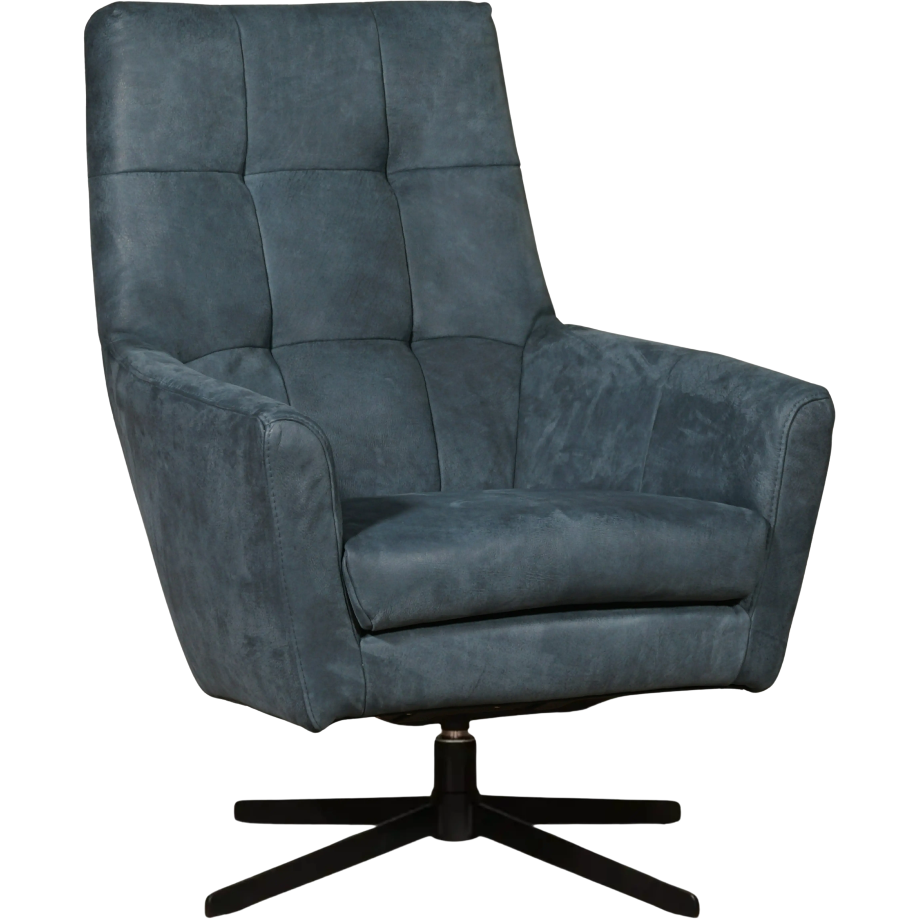afbeelding van Leren draaifauteuil Central - Kenia Denim (blauw)
