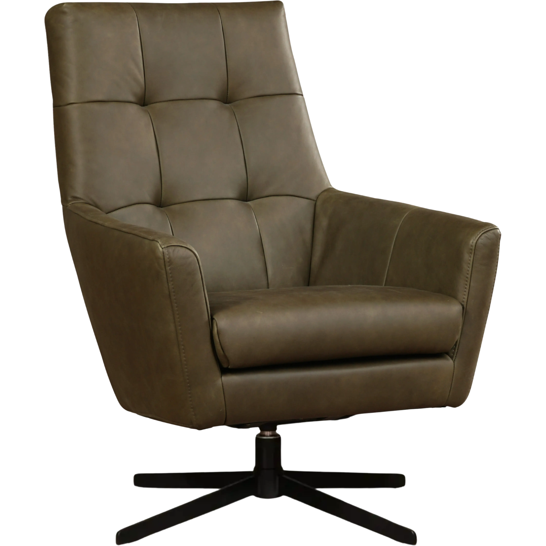 afbeelding van Leren draaifauteuil Central - Rancho Green (olijf/groen)
