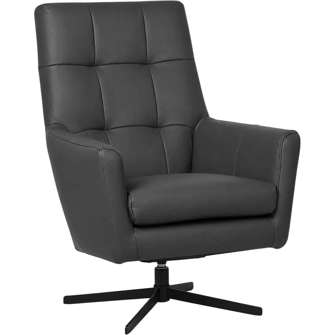 afbeelding van Leren draaifauteuil Central - Toledo Antracite (donkergrijs)