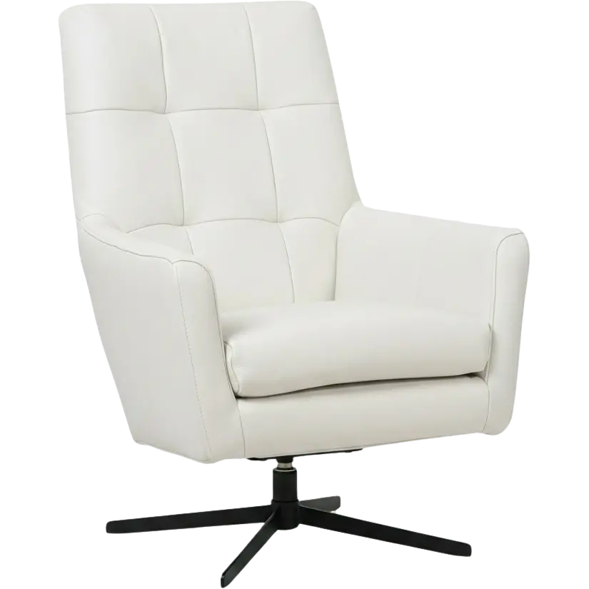 afbeelding van Leren draaifauteuil Central - Toledo Bianco (gebroken wit)