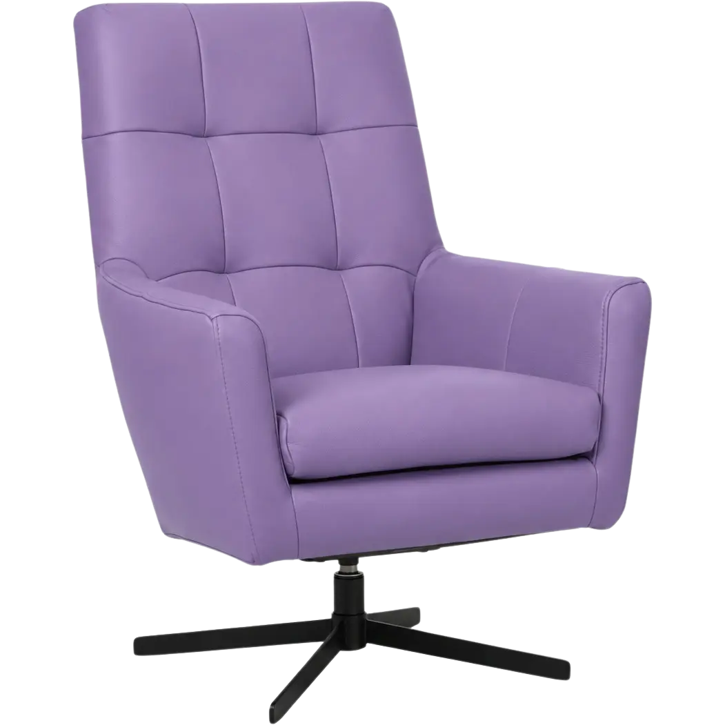 afbeelding van Leren draaifauteuil Central - Toledo Lila (lichtpaars)