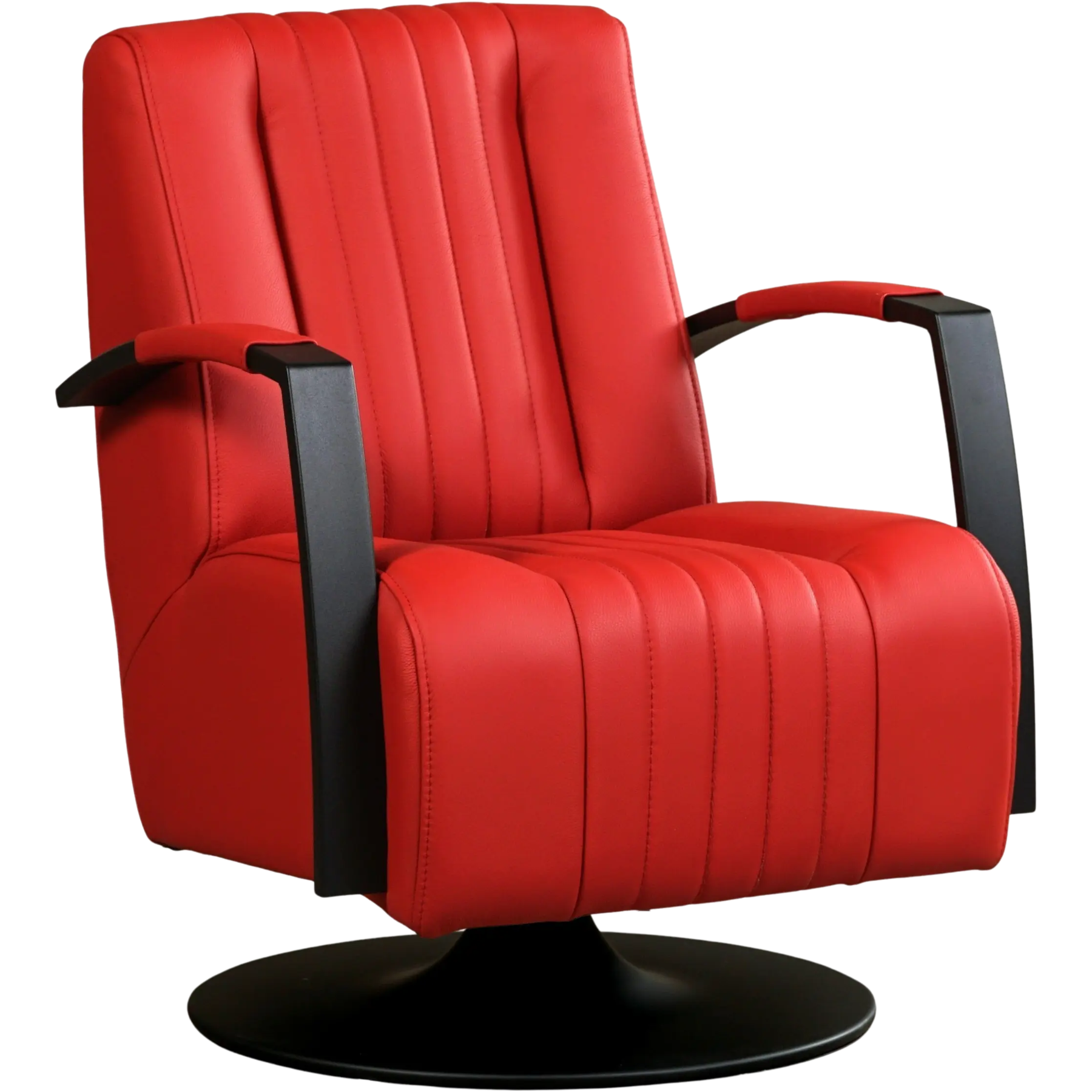 afbeelding van Leren draaifauteuil Galaxy - Toledo Ducati (rood) - Schotelvoet zwart