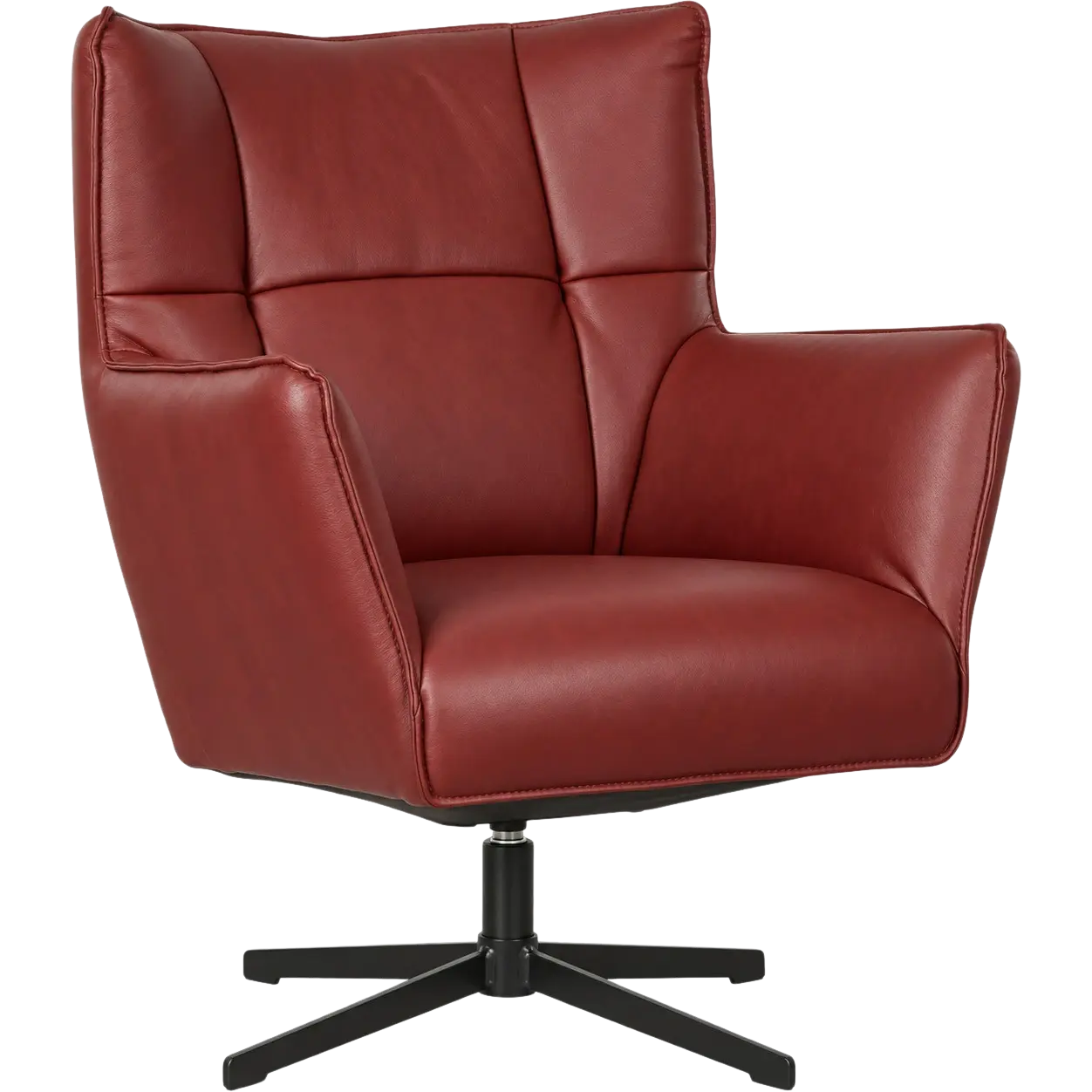 afbeelding van Leren draaifauteuil Lovely - Granada Rouge (rood)