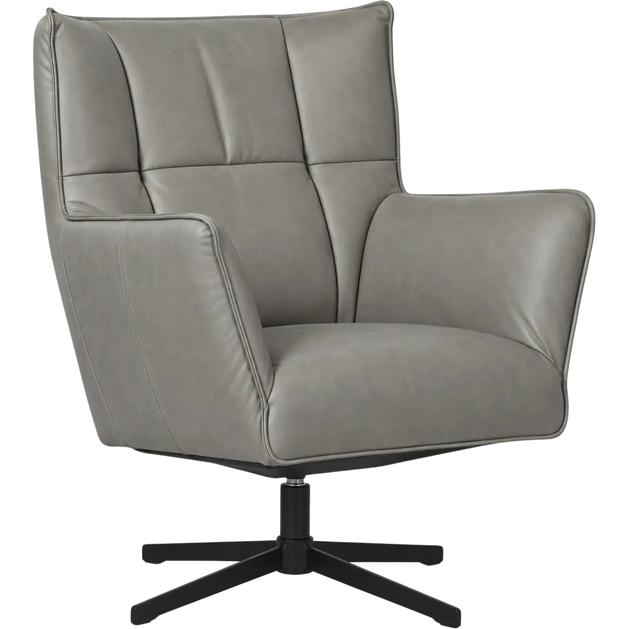 afbeelding van Leren draaifauteuil Lovely - Granada Steel (grijs)