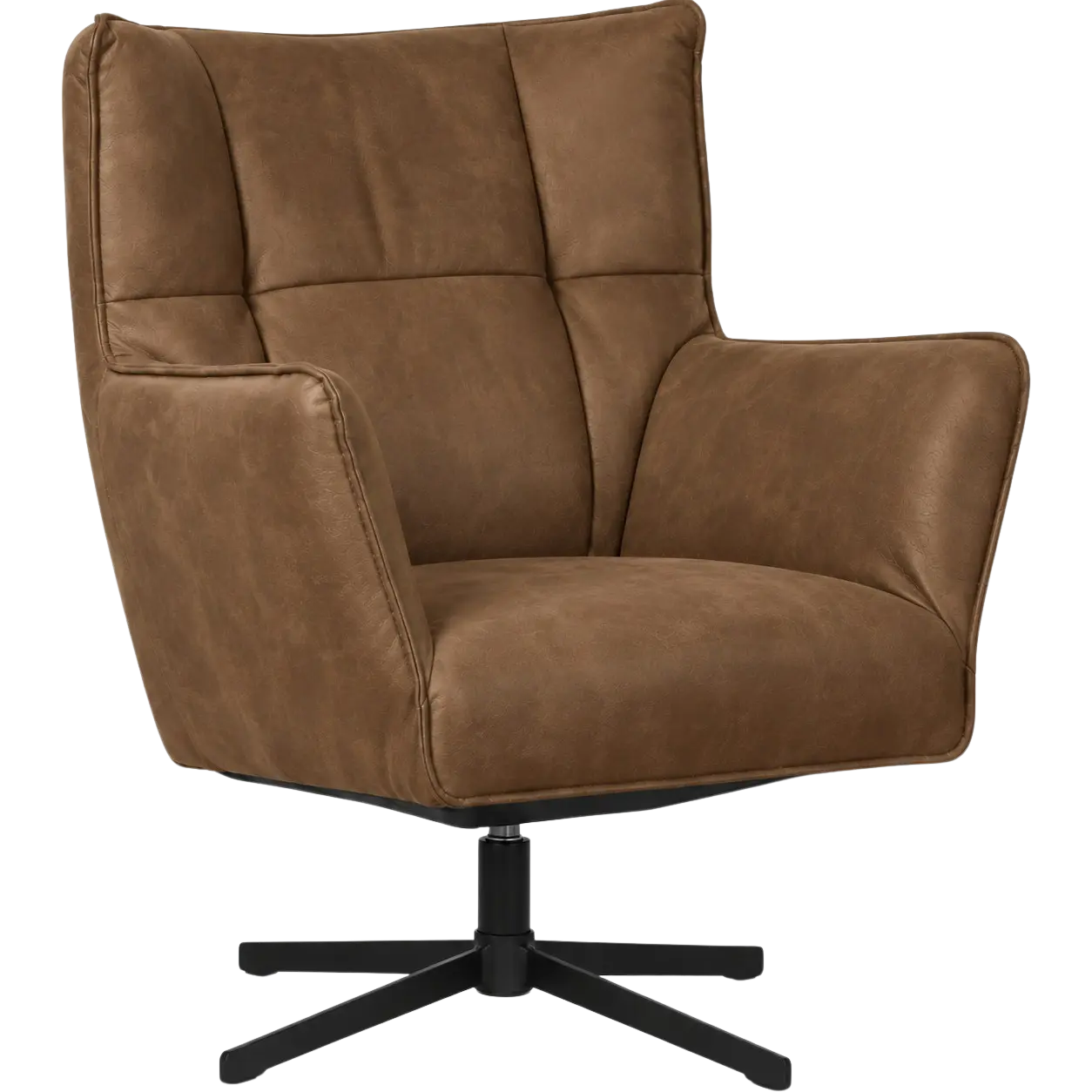 afbeelding van Leren draaifauteuil Lovely - Kenia Brown (bruin)