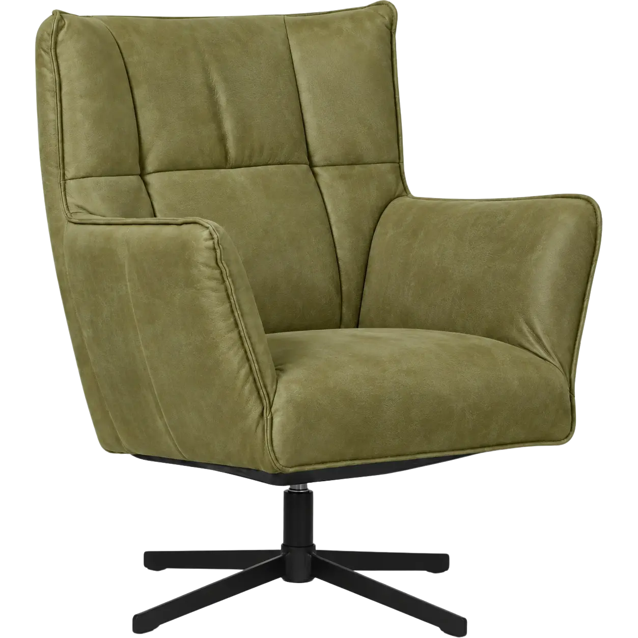 afbeelding van Leren draaifauteuil Lovely - Kenia Olive (olijf)