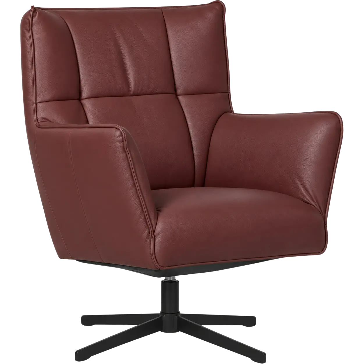afbeelding van Leren draaifauteuil Lovely - Massif Rubino (donkerrood)