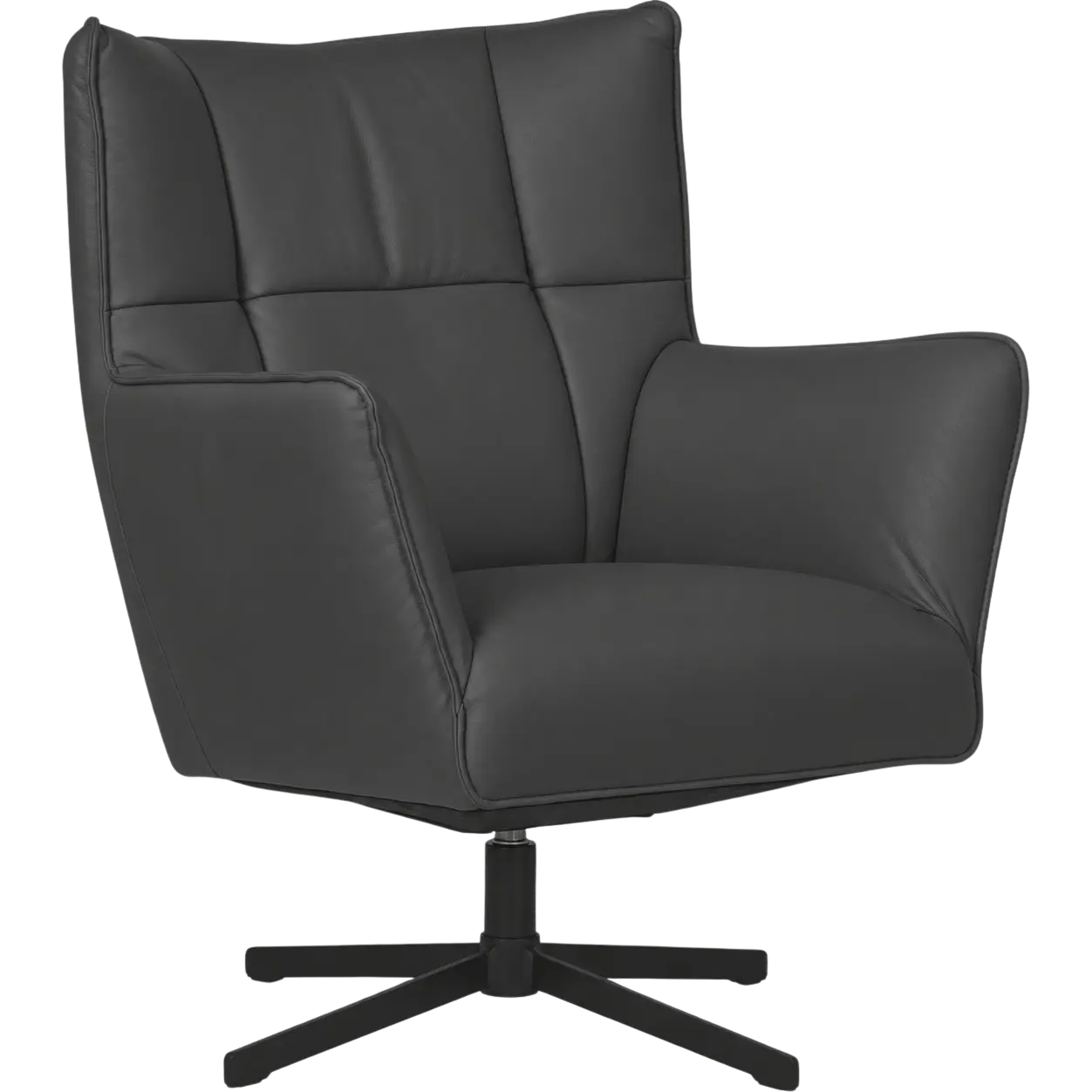 afbeelding van Leren draaifauteuil Lovely - Toledo Antracite (donkergrijs)