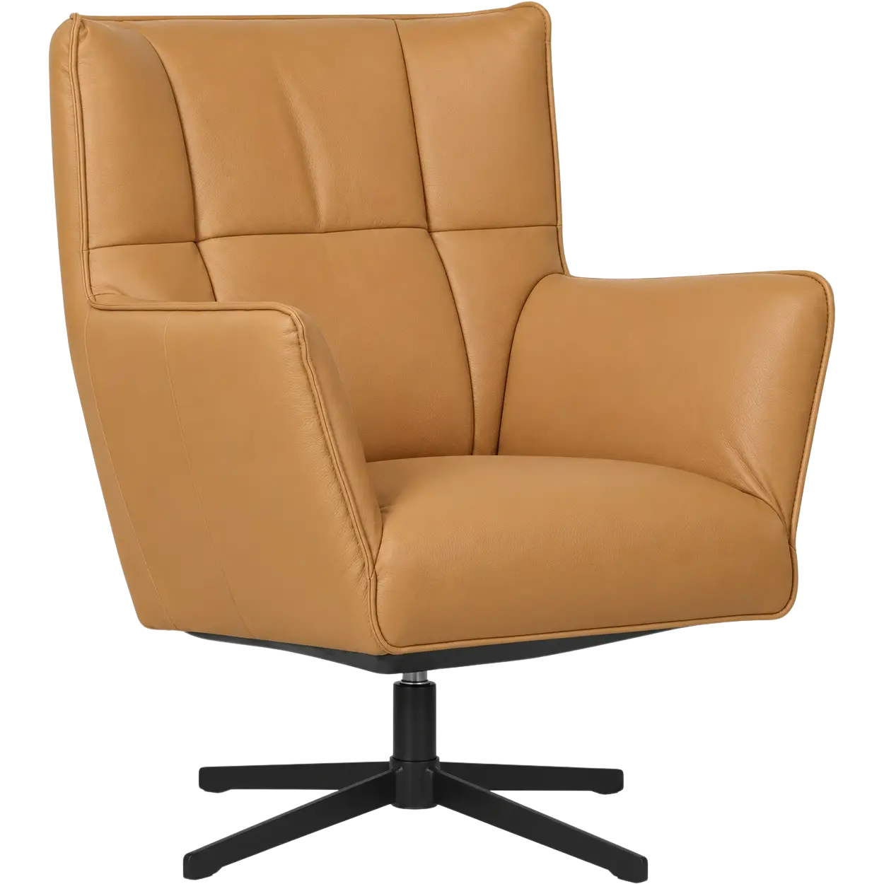 afbeelding van Leren draaifauteuil Lovely - Toledo Camel (bruin)
