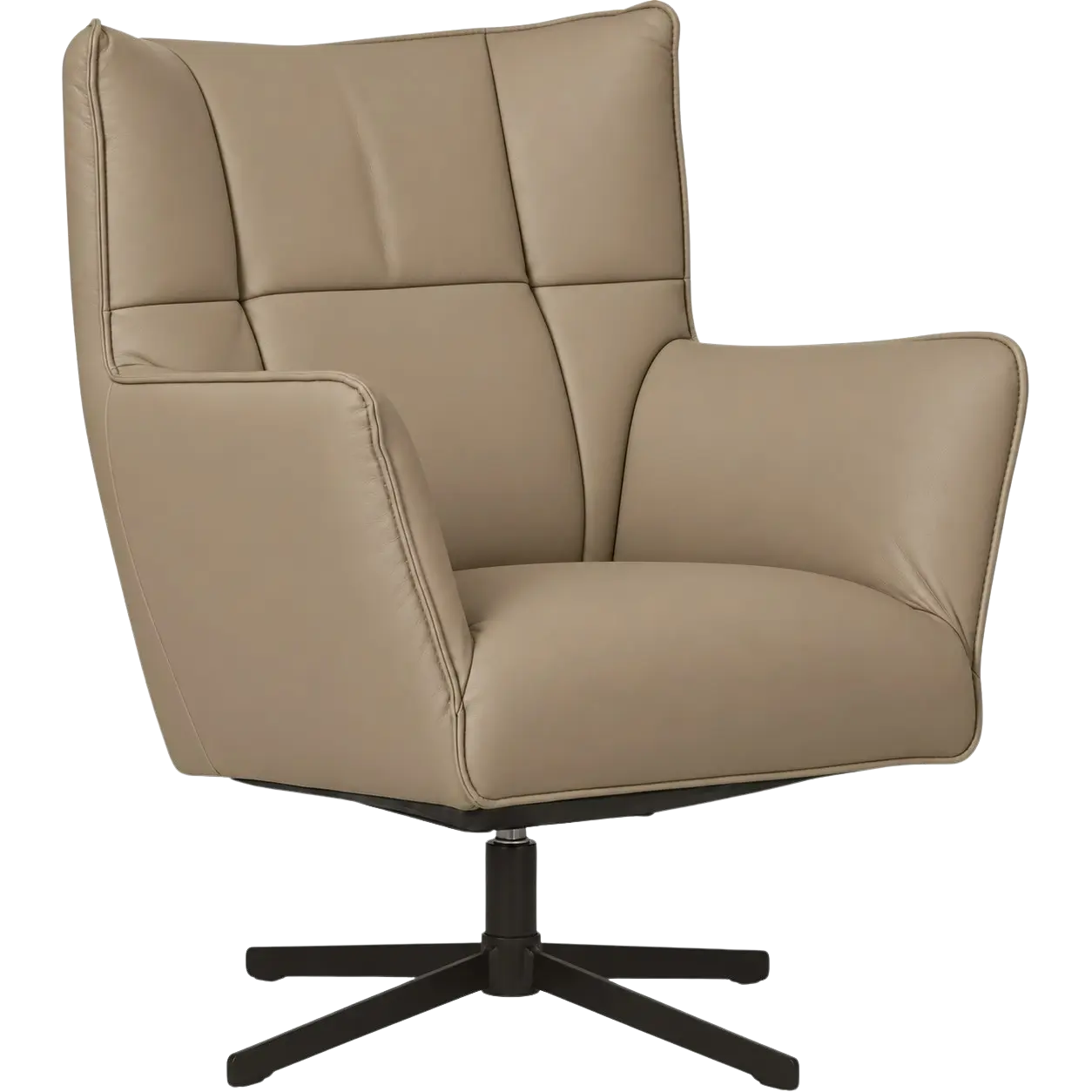 afbeelding van Leren draaifauteuil Lovely - Toledo Mocca (taupe/bruin)
